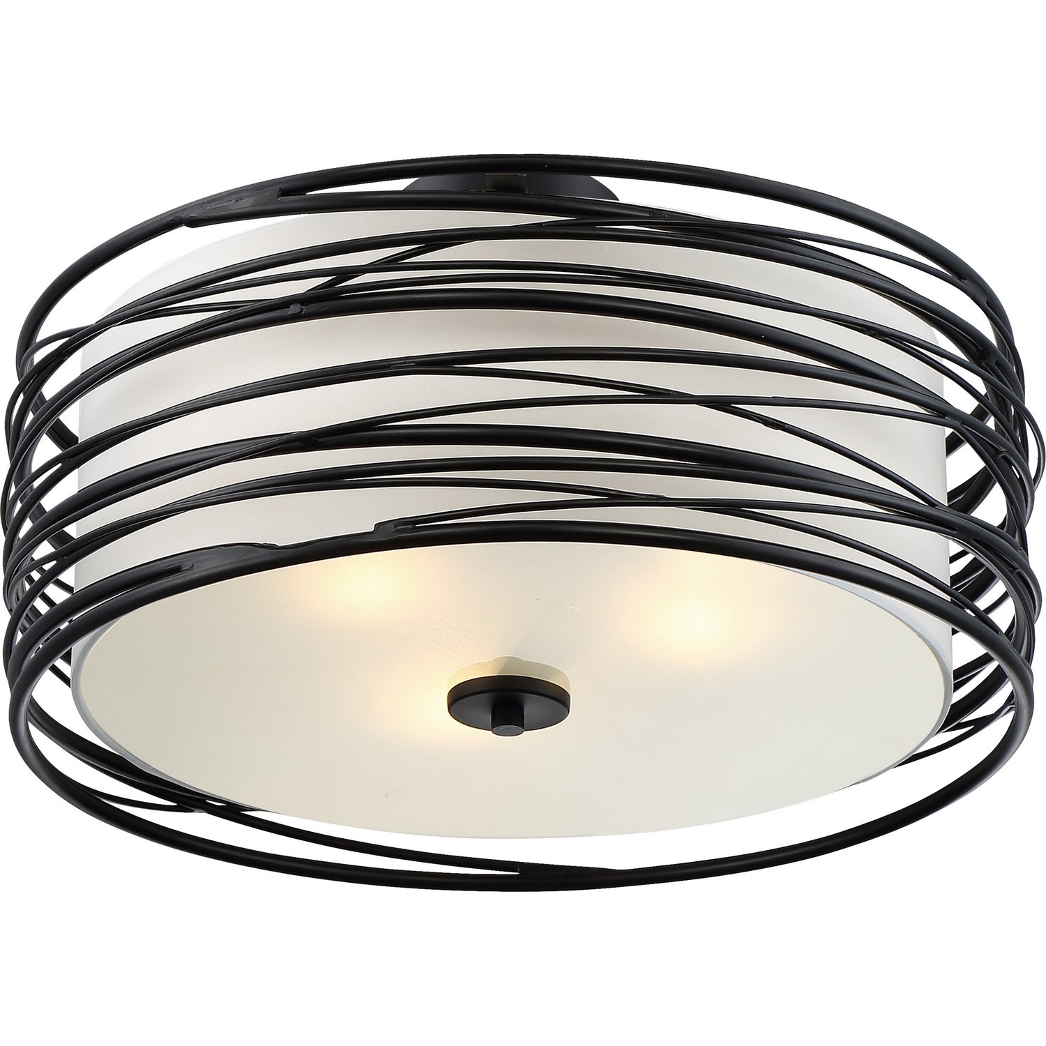 Quoizel - SPL1720K - Three Light Semi-Flush Mount - Spiral - Mystic Black