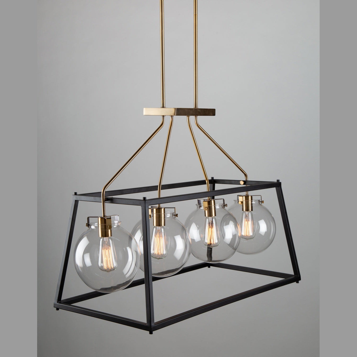 Artcraft - AC11604VB - Four Light Island Pendant - Bridgetown - Black & Harvest Brass