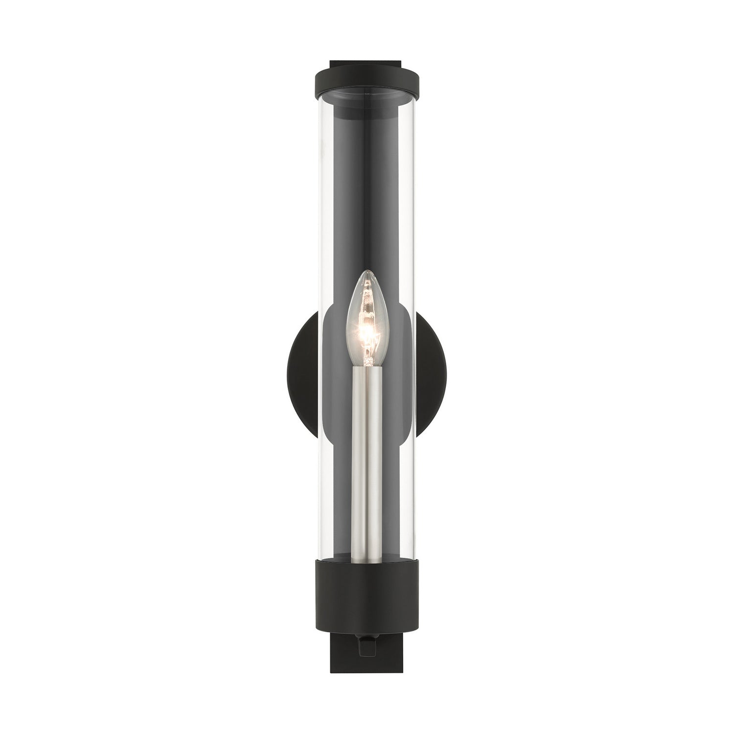 Livex Lighting - 10142-04 - One Light Wall Sconce - Castleton - Black w/ Brushed Nickel