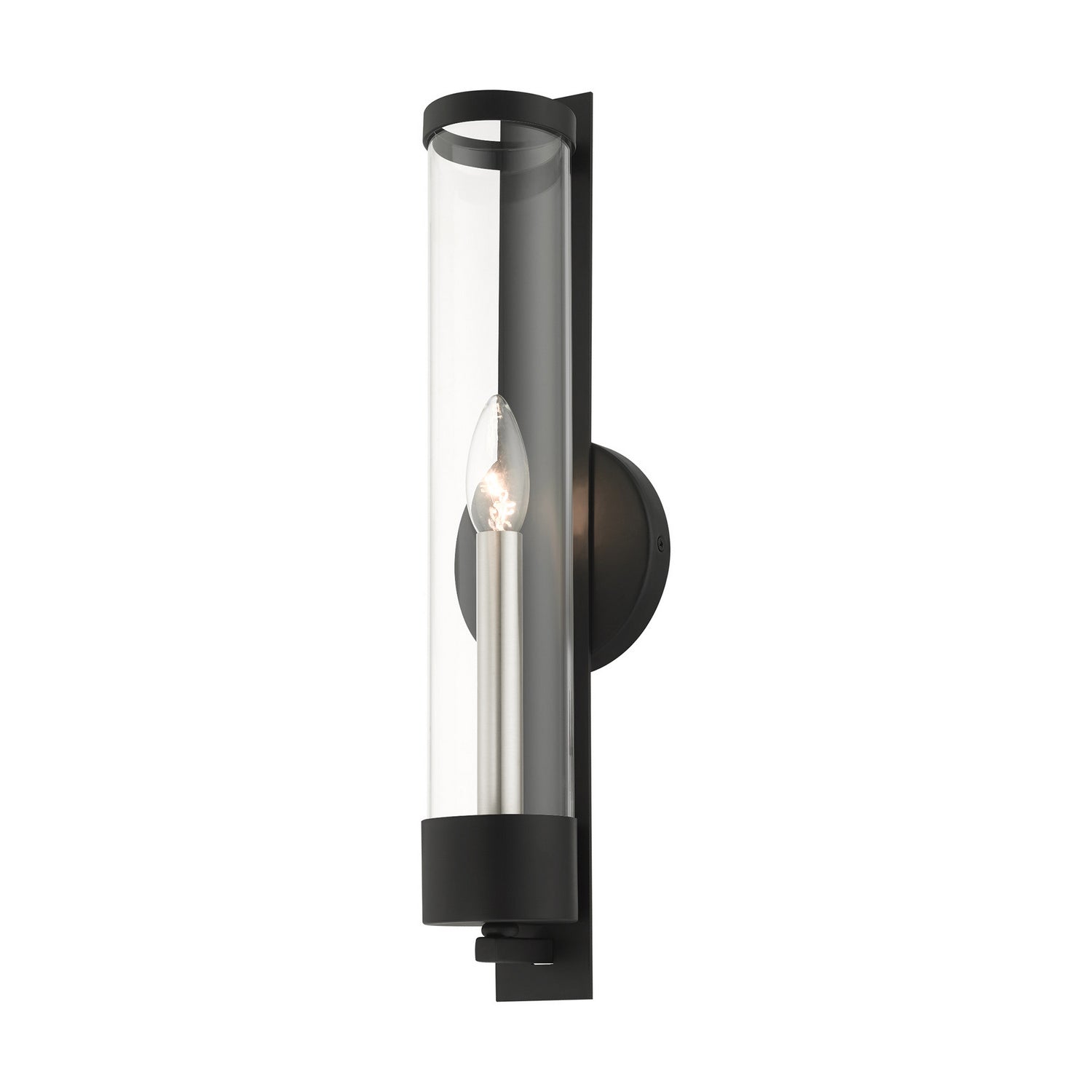 Livex Lighting - 10142-04 - One Light Wall Sconce - Castleton - Black w/ Brushed Nickel