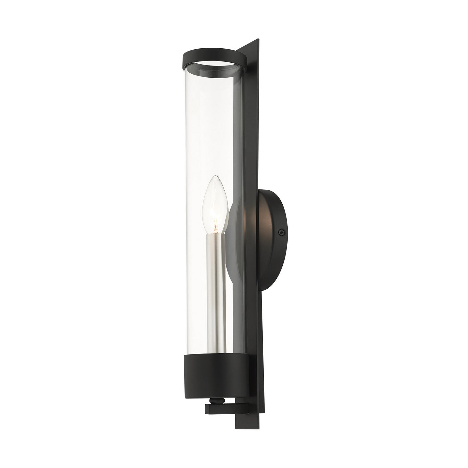 Livex Lighting - 10142-04 - One Light Wall Sconce - Castleton - Black w/ Brushed Nickel