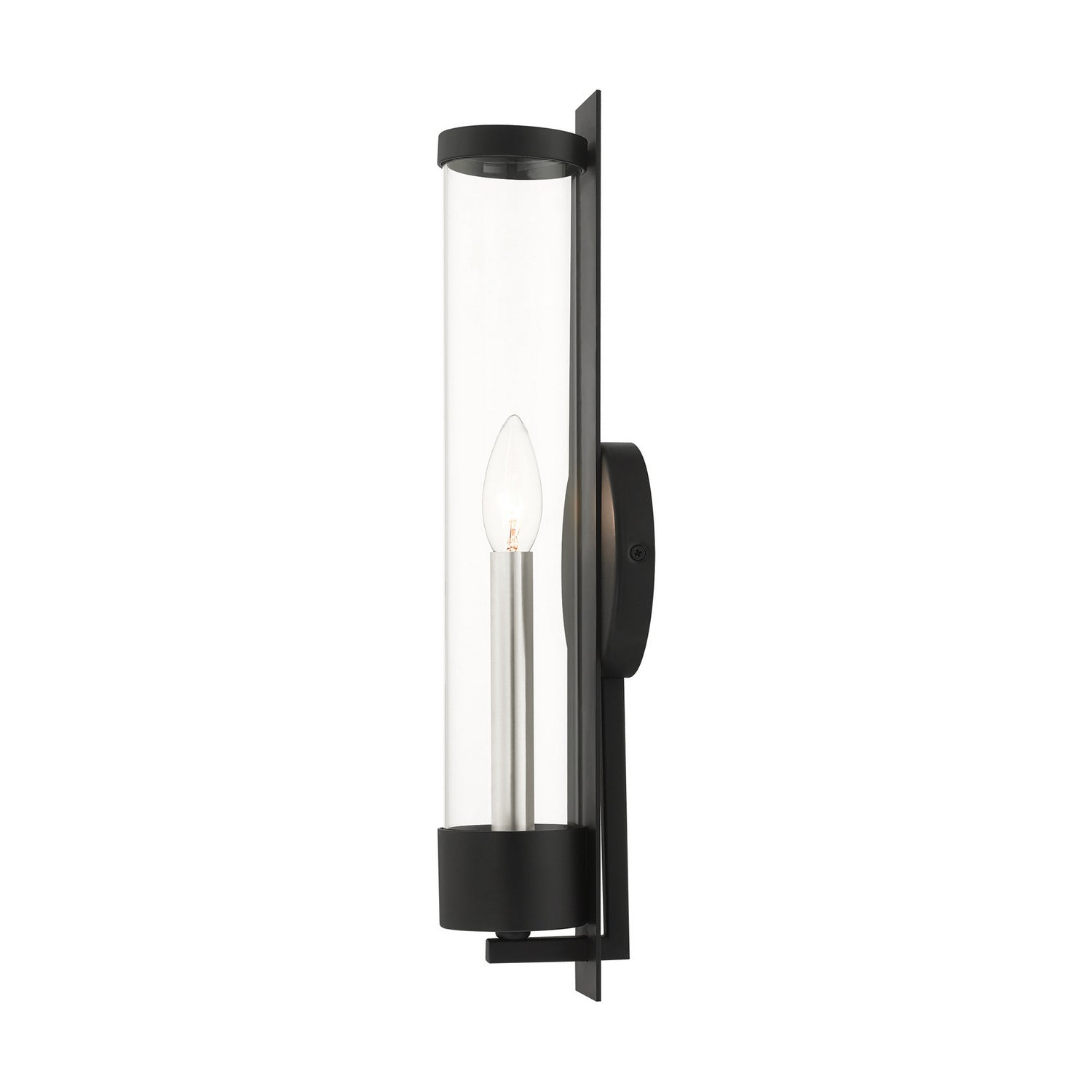 Livex Lighting - 10142-04 - One Light Wall Sconce - Castleton - Black w/ Brushed Nickel