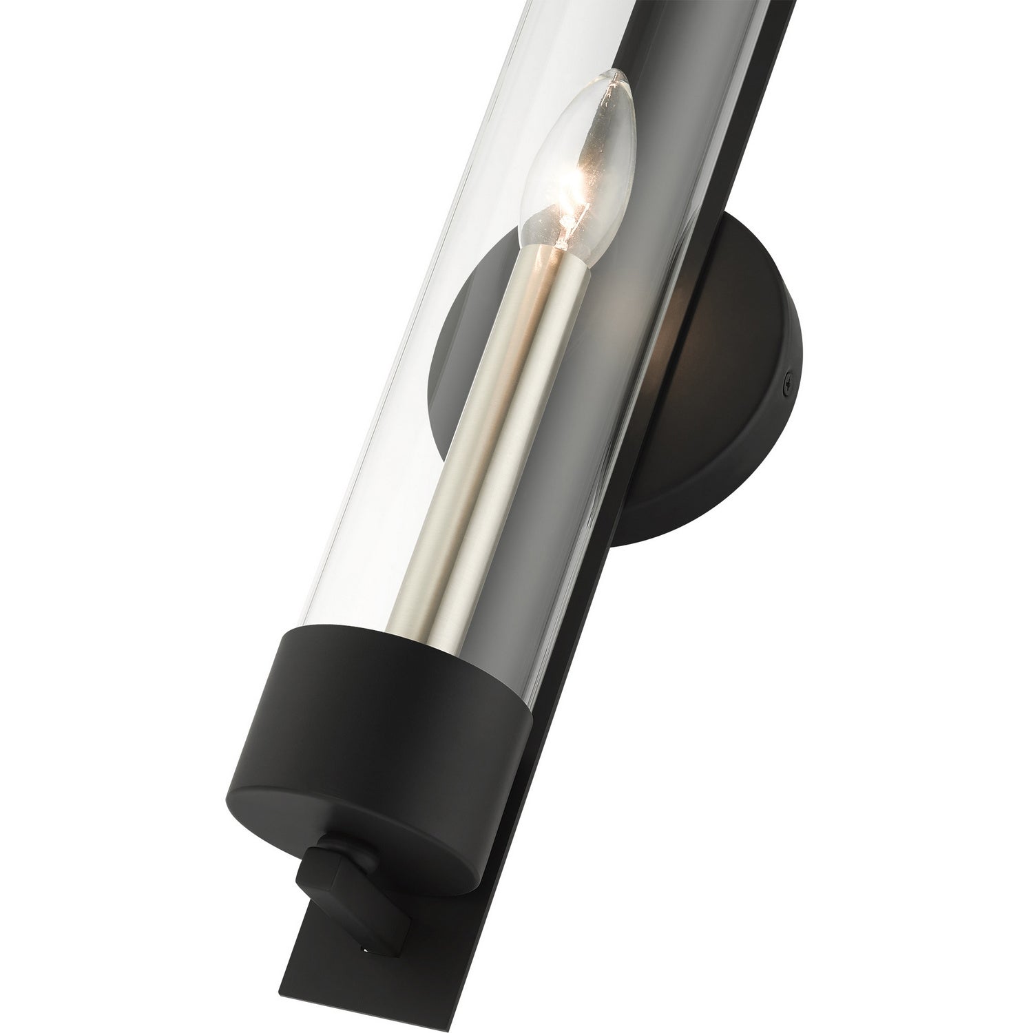 Livex Lighting - 10142-04 - One Light Wall Sconce - Castleton - Black w/ Brushed Nickel