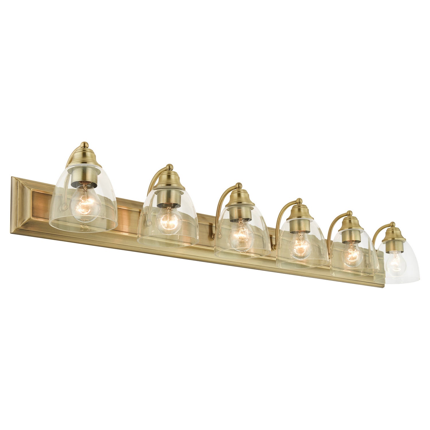 Livex Lighting - 17076-01 - Six Light Vanity - Birmingham - Antique Brass