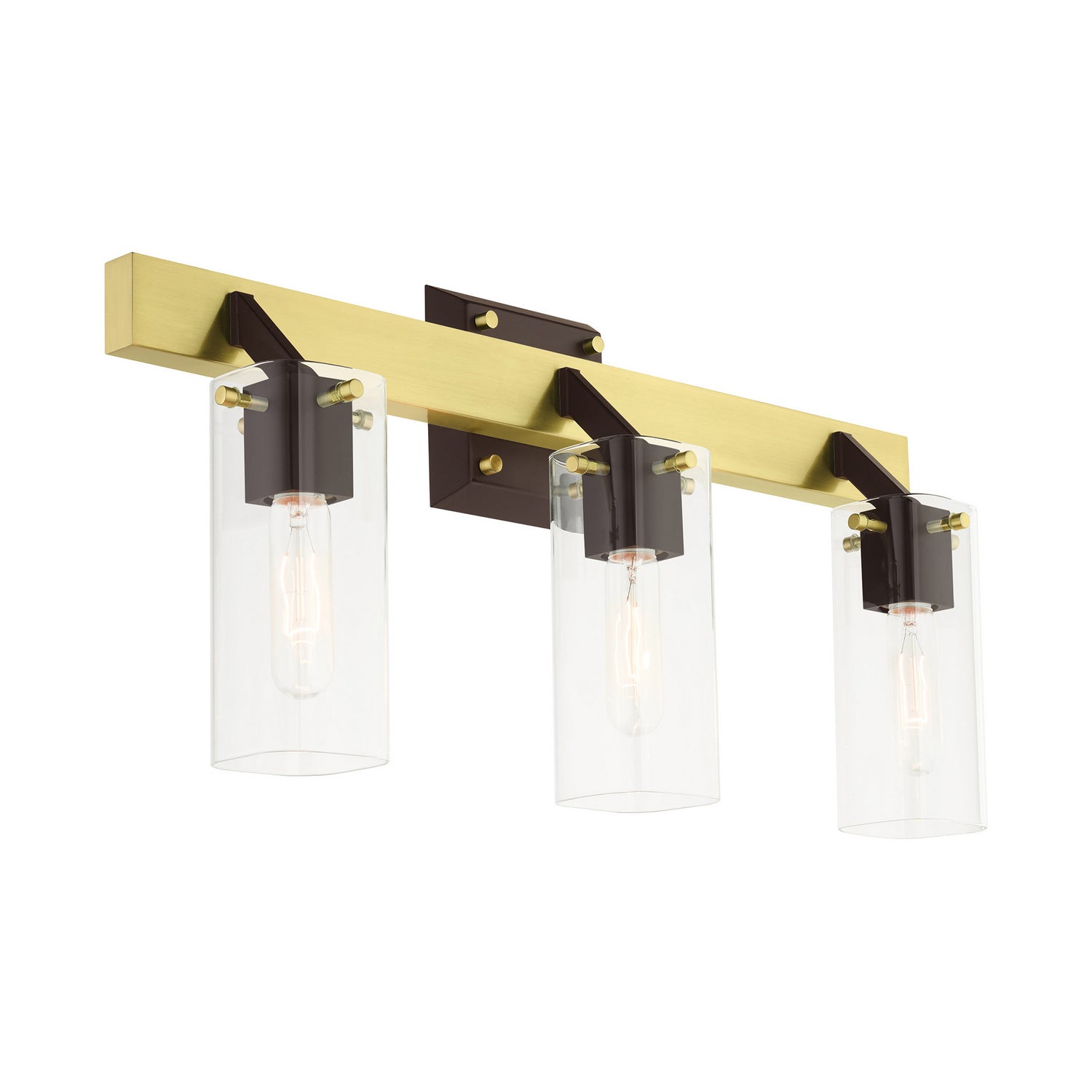 Livex Lighting - 17823-12 - Three Light Vanity - Beckett - Satin Brass & Bronze
