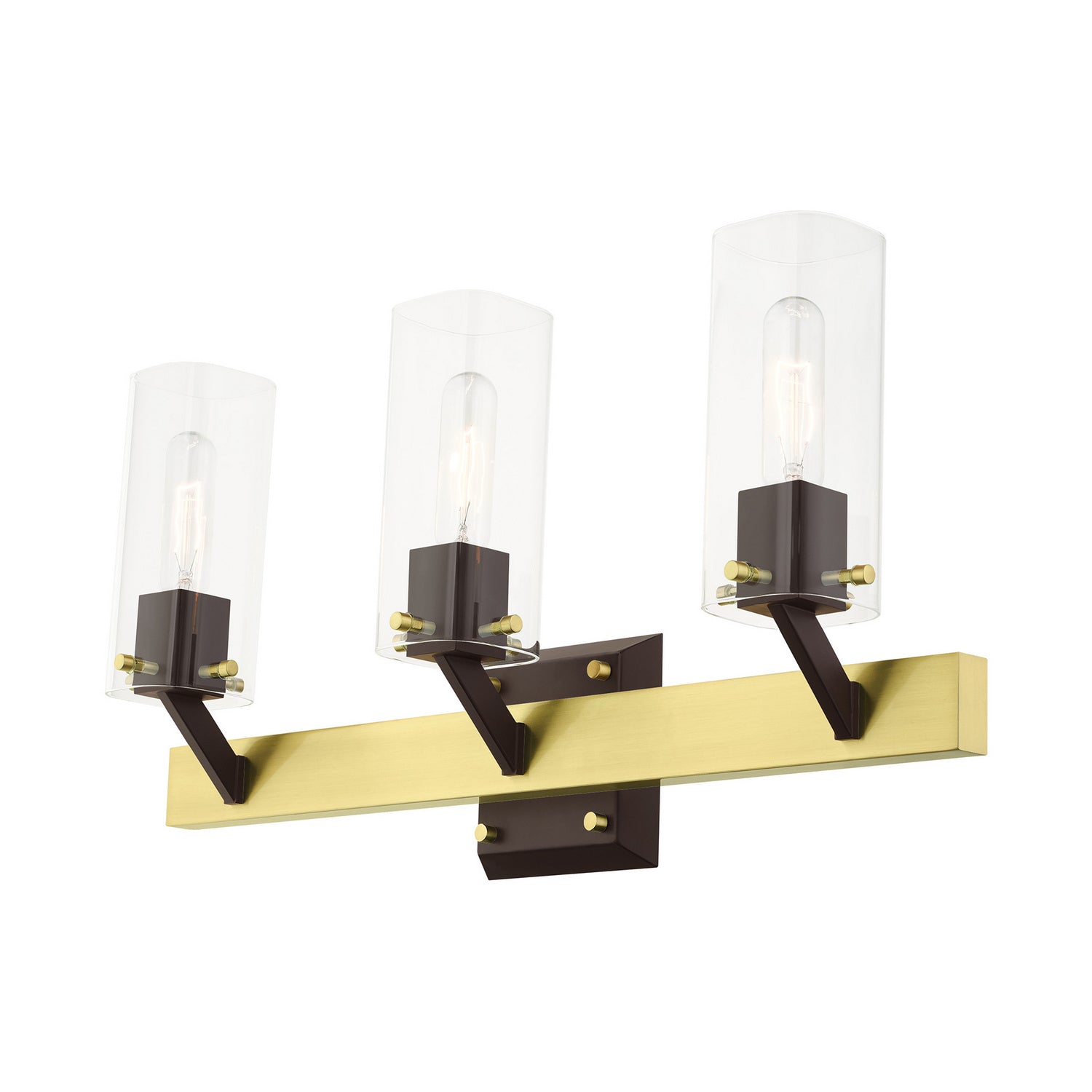 Livex Lighting - 17823-12 - Three Light Vanity - Beckett - Satin Brass & Bronze