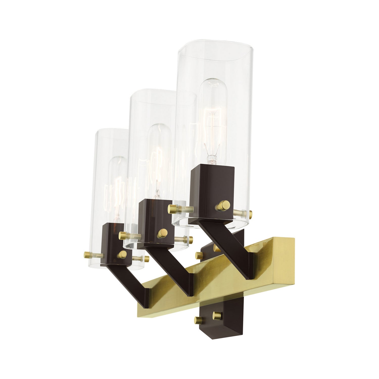 Livex Lighting - 17823-12 - Three Light Vanity - Beckett - Satin Brass & Bronze
