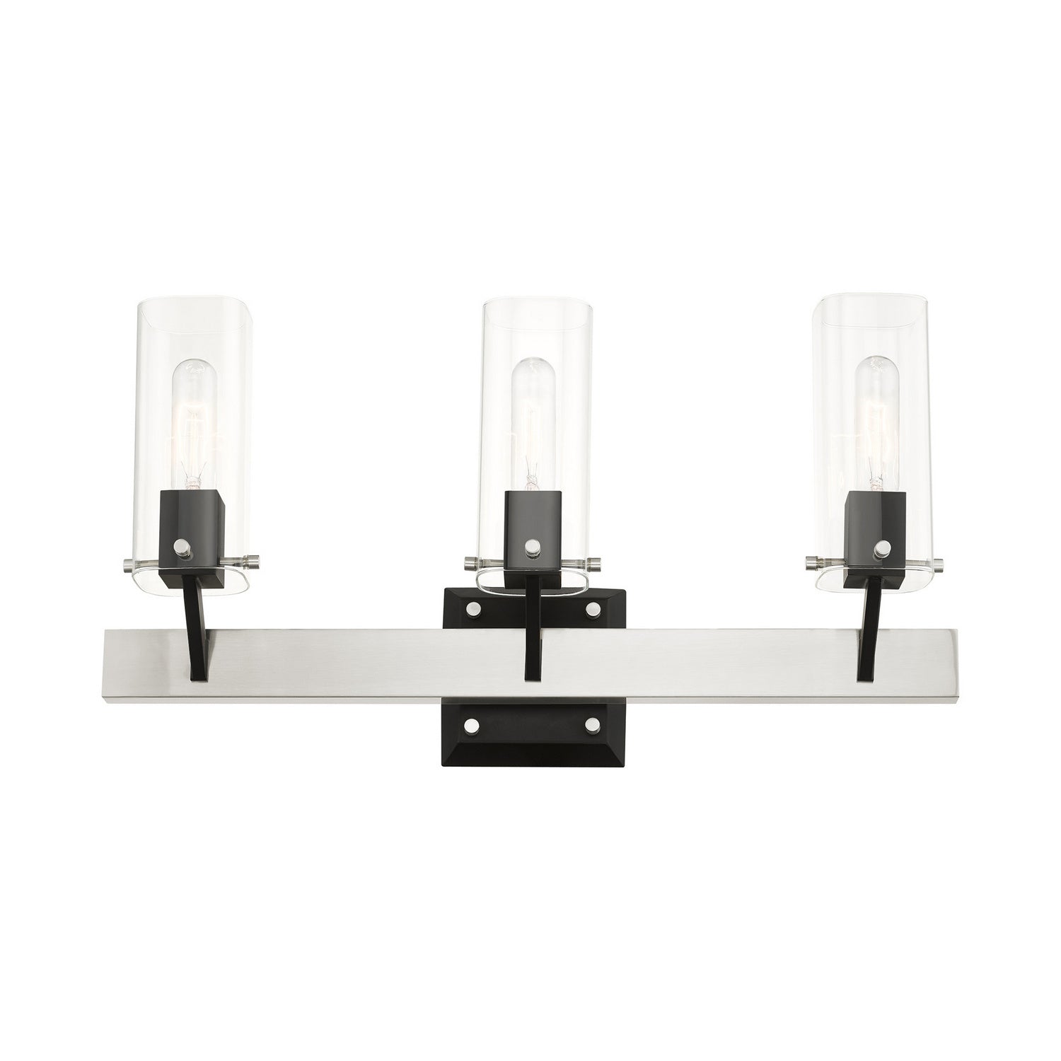 Livex Lighting - 17823-91 - Three Light Vanity - Beckett - Brushed Nickel & Black