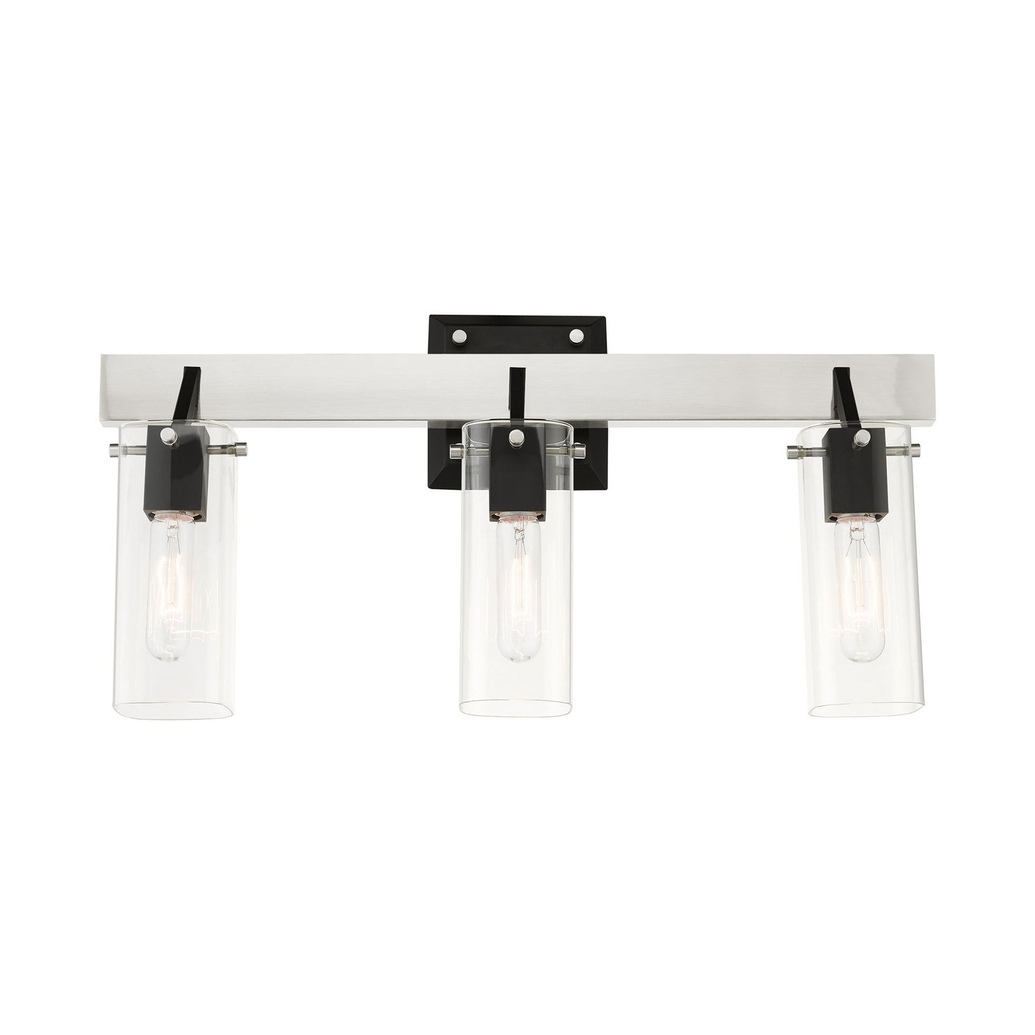 Livex Lighting - 17823-91 - Three Light Vanity - Beckett - Brushed Nickel & Black