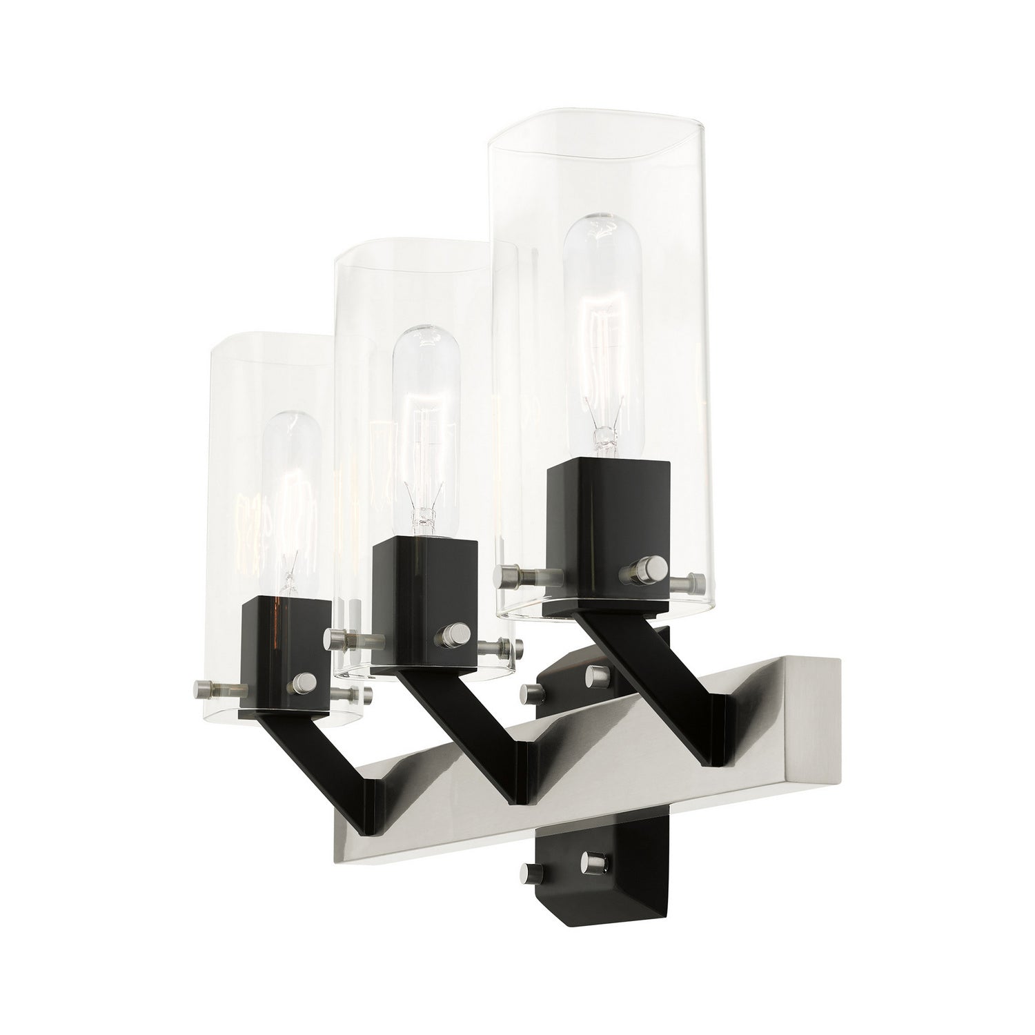 Livex Lighting - 17823-91 - Three Light Vanity - Beckett - Brushed Nickel & Black