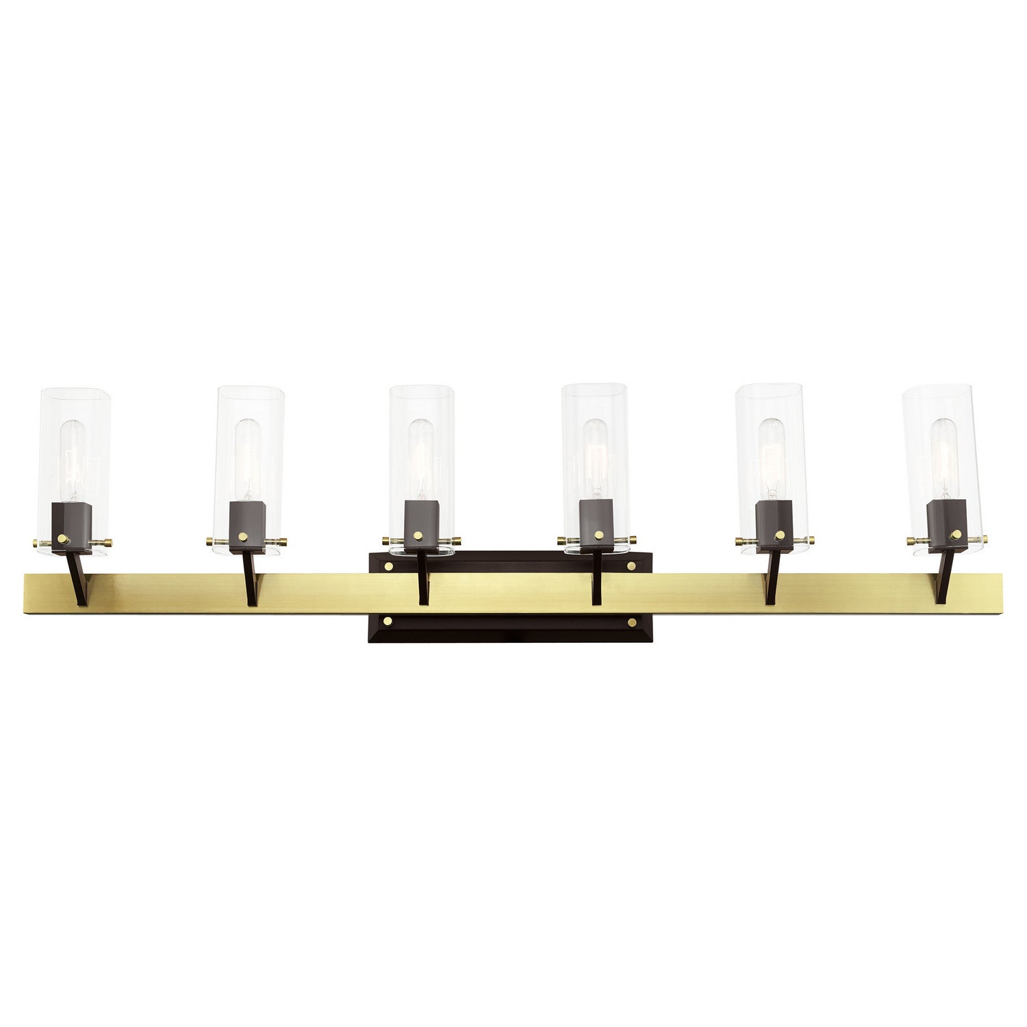 Livex Lighting - 17826-12 - Six Light Vanity - Beckett - Satin Brass & Bronze