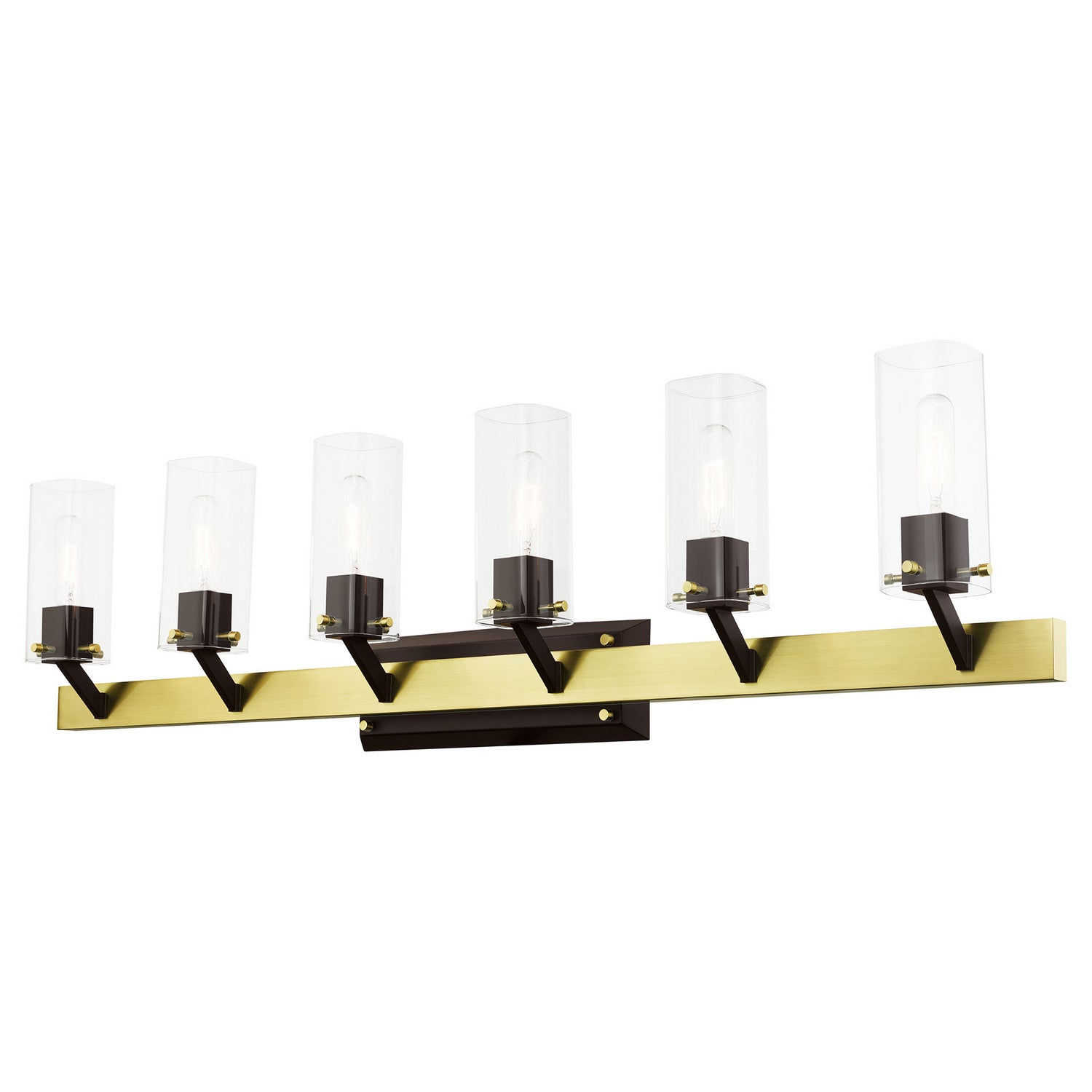 Livex Lighting - 17826-12 - Six Light Vanity - Beckett - Satin Brass & Bronze