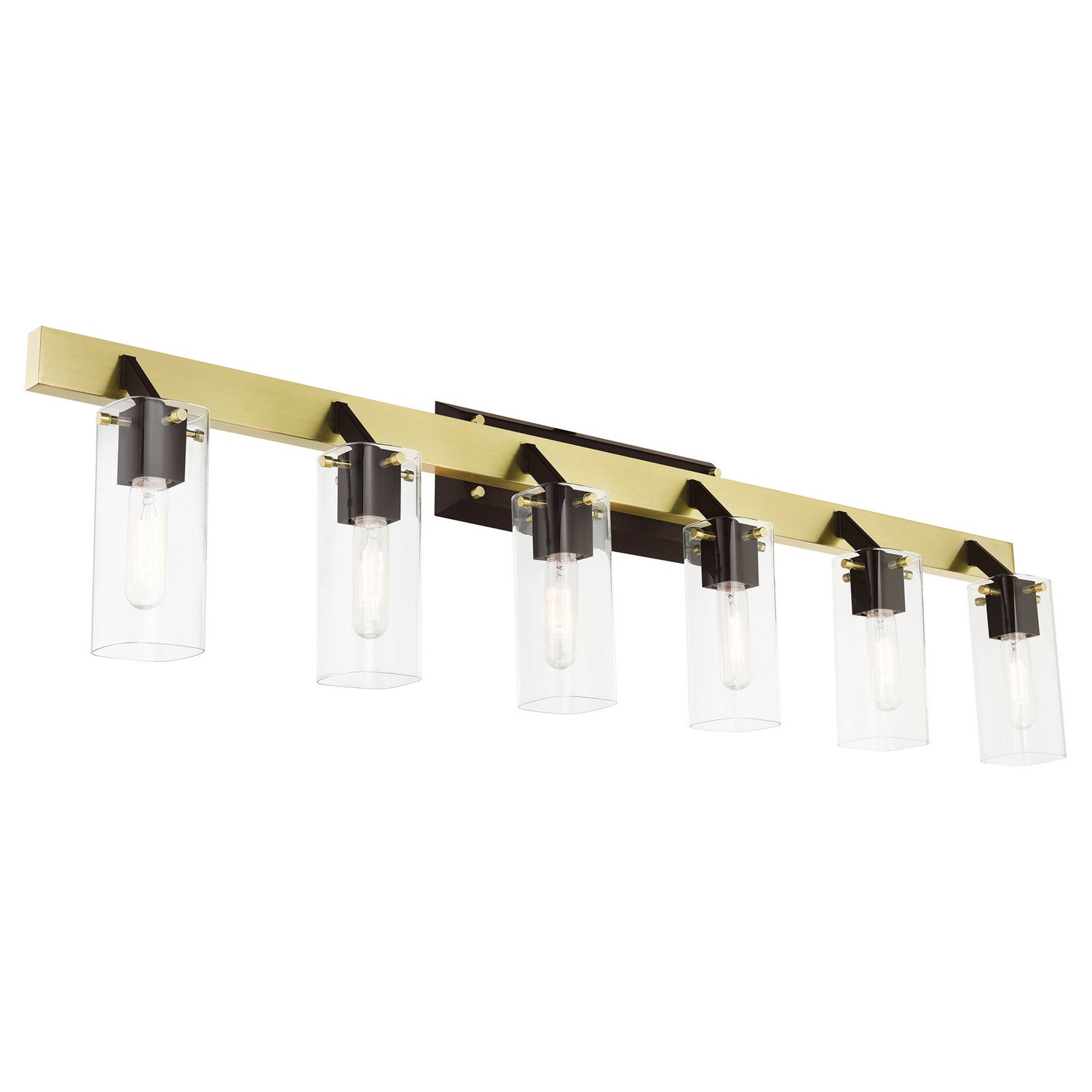 Livex Lighting - 17826-12 - Six Light Vanity - Beckett - Satin Brass & Bronze
