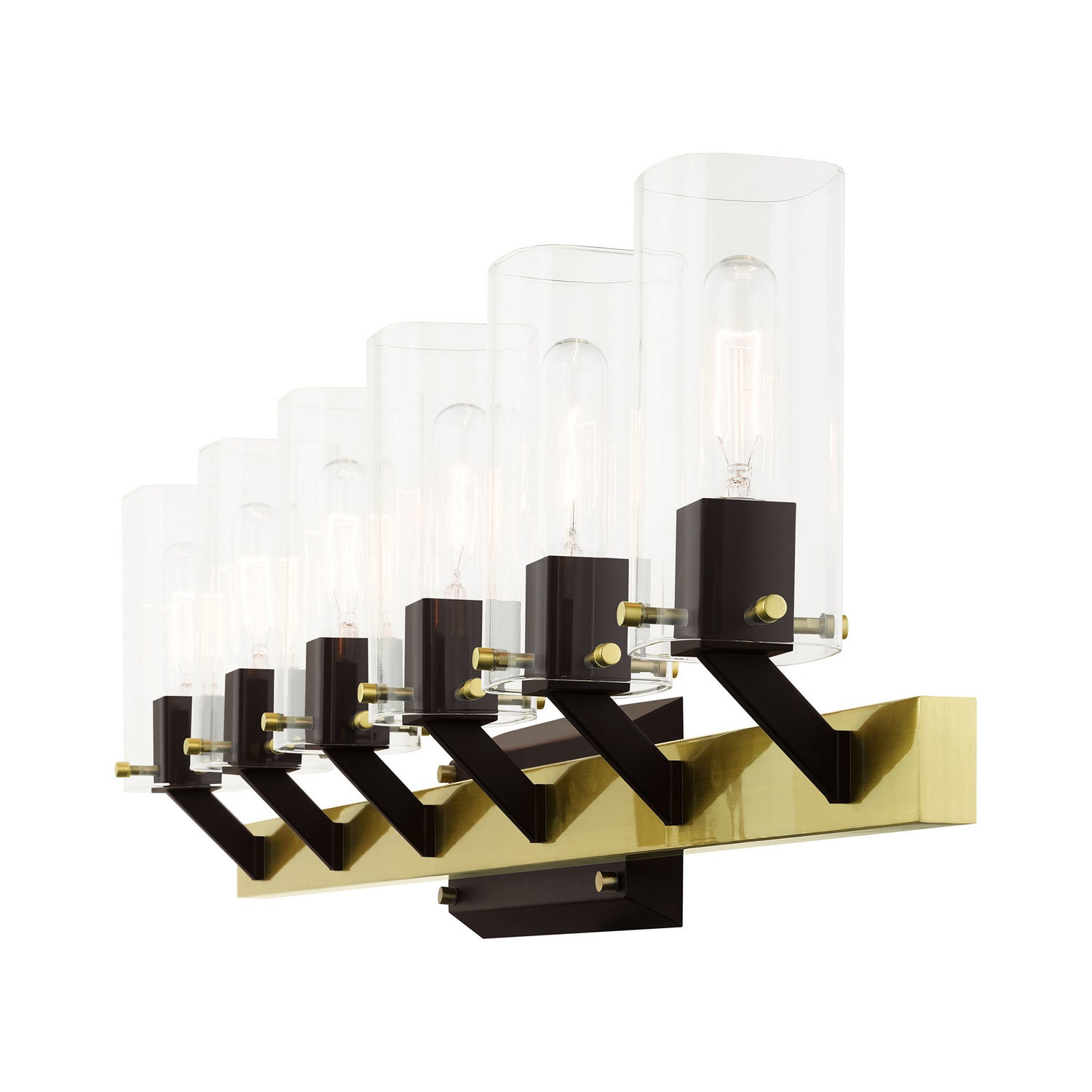 Livex Lighting - 17826-12 - Six Light Vanity - Beckett - Satin Brass & Bronze