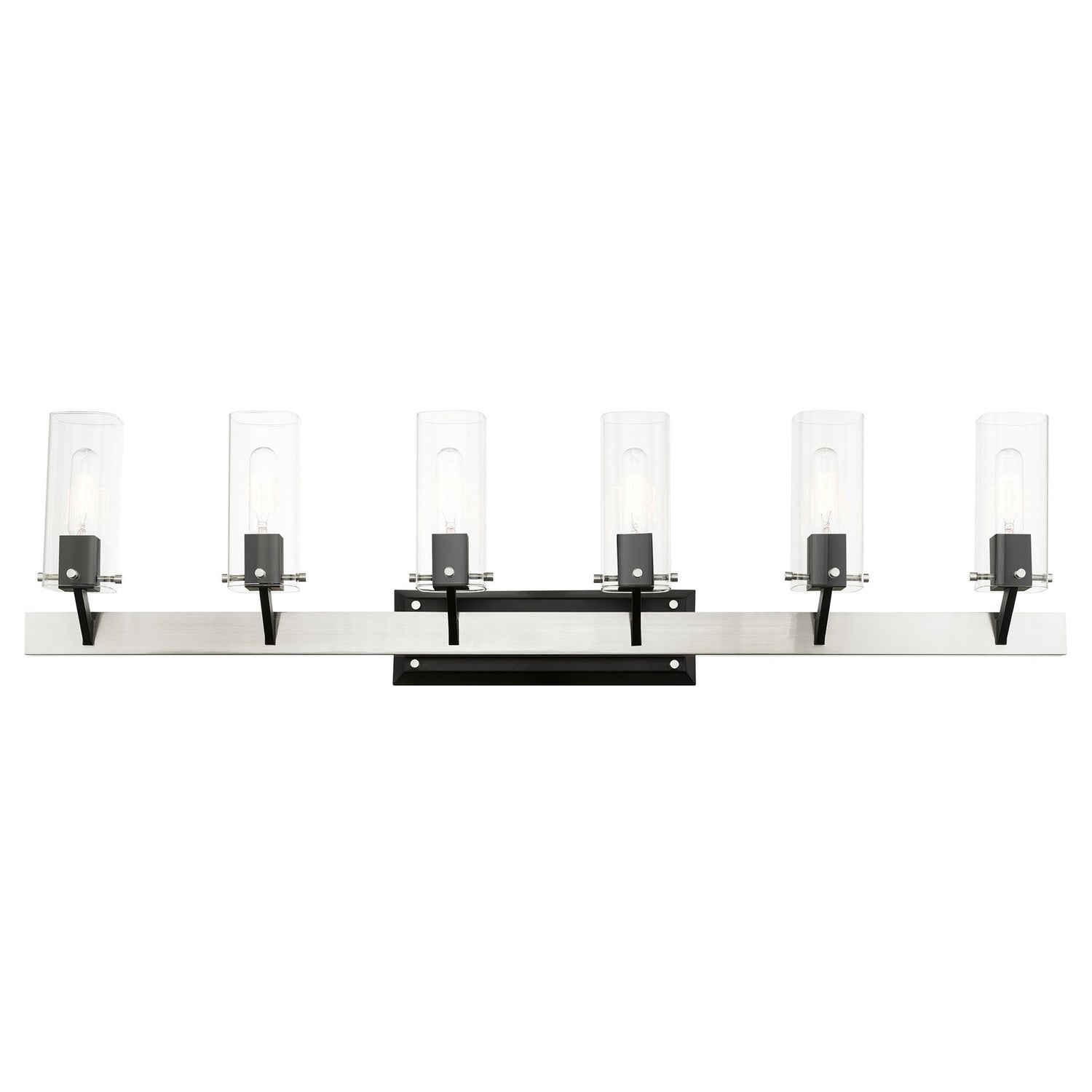 Livex Lighting - 17826-91 - Six Light Vanity - Beckett - Brushed Nickel & Black