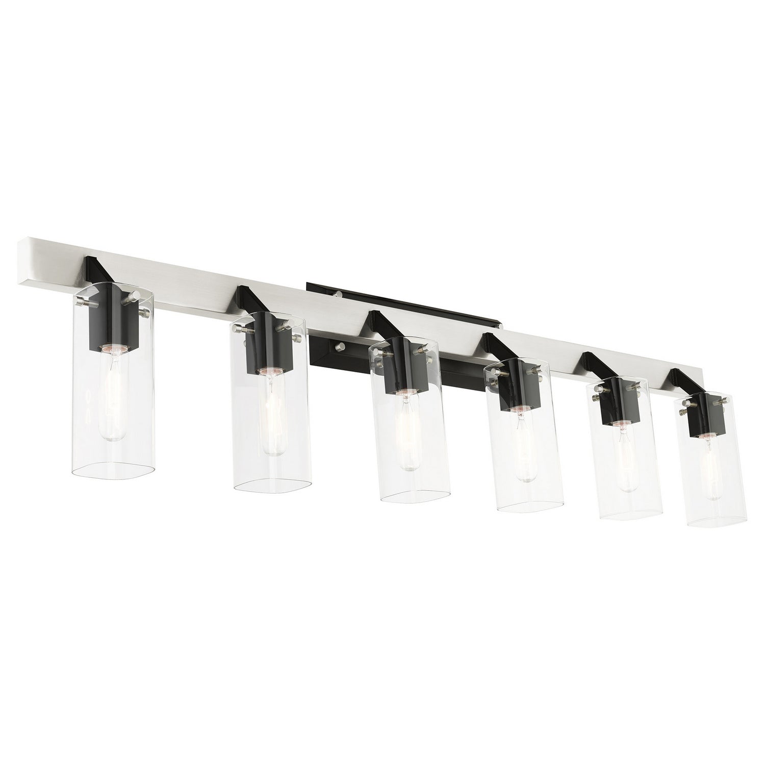 Livex Lighting - 17826-91 - Six Light Vanity - Beckett - Brushed Nickel & Black