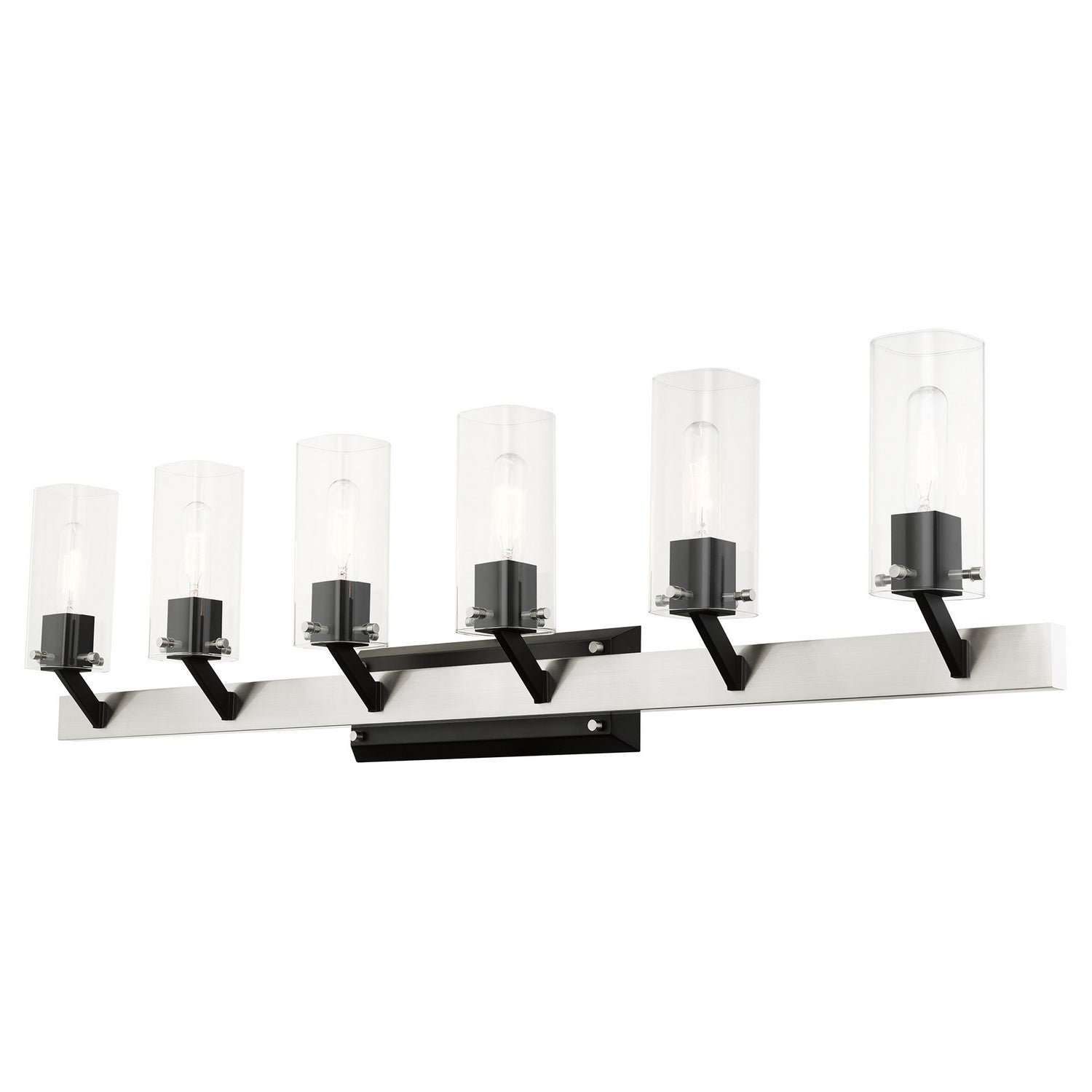 Livex Lighting - 17826-91 - Six Light Vanity - Beckett - Brushed Nickel & Black
