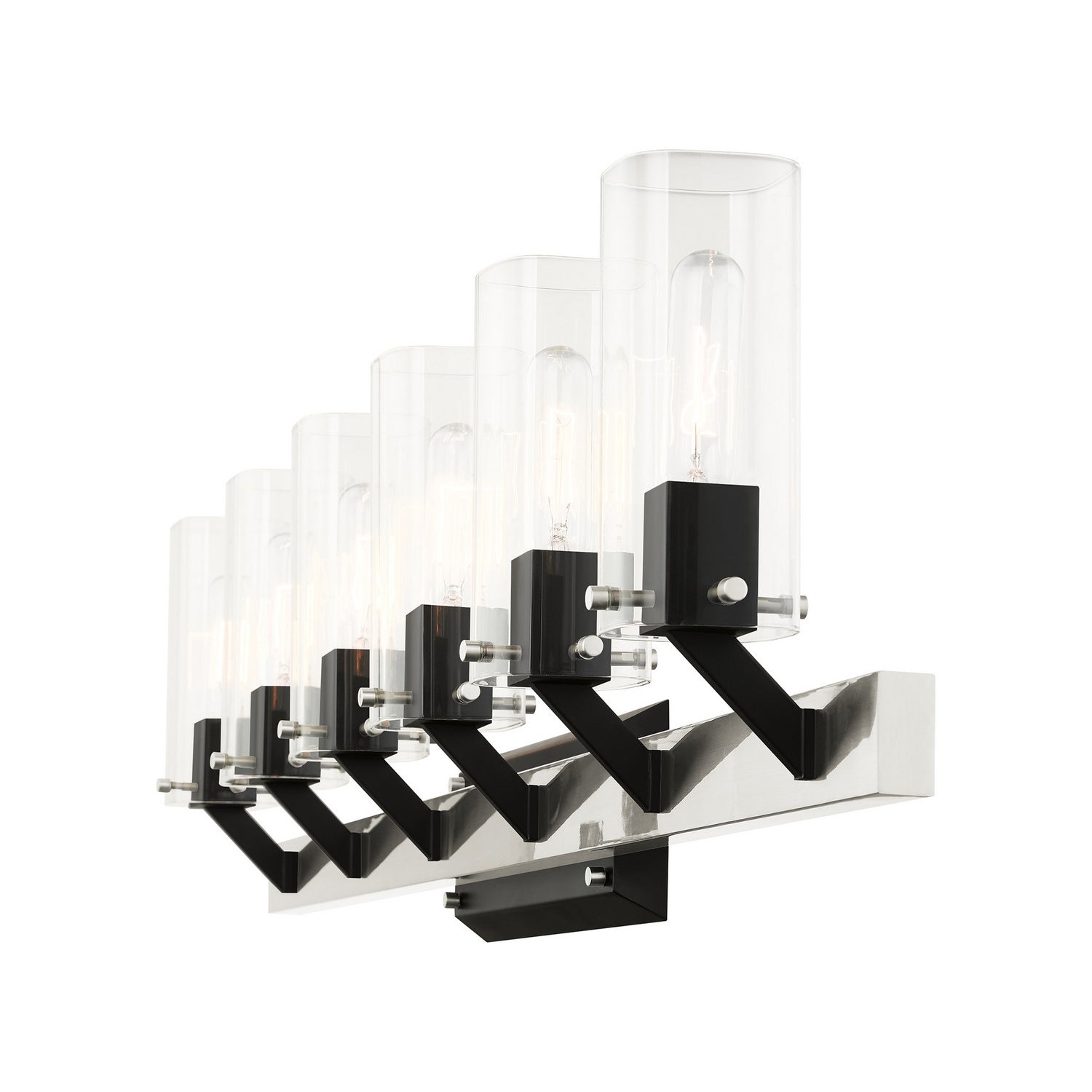 Livex Lighting - 17826-91 - Six Light Vanity - Beckett - Brushed Nickel & Black