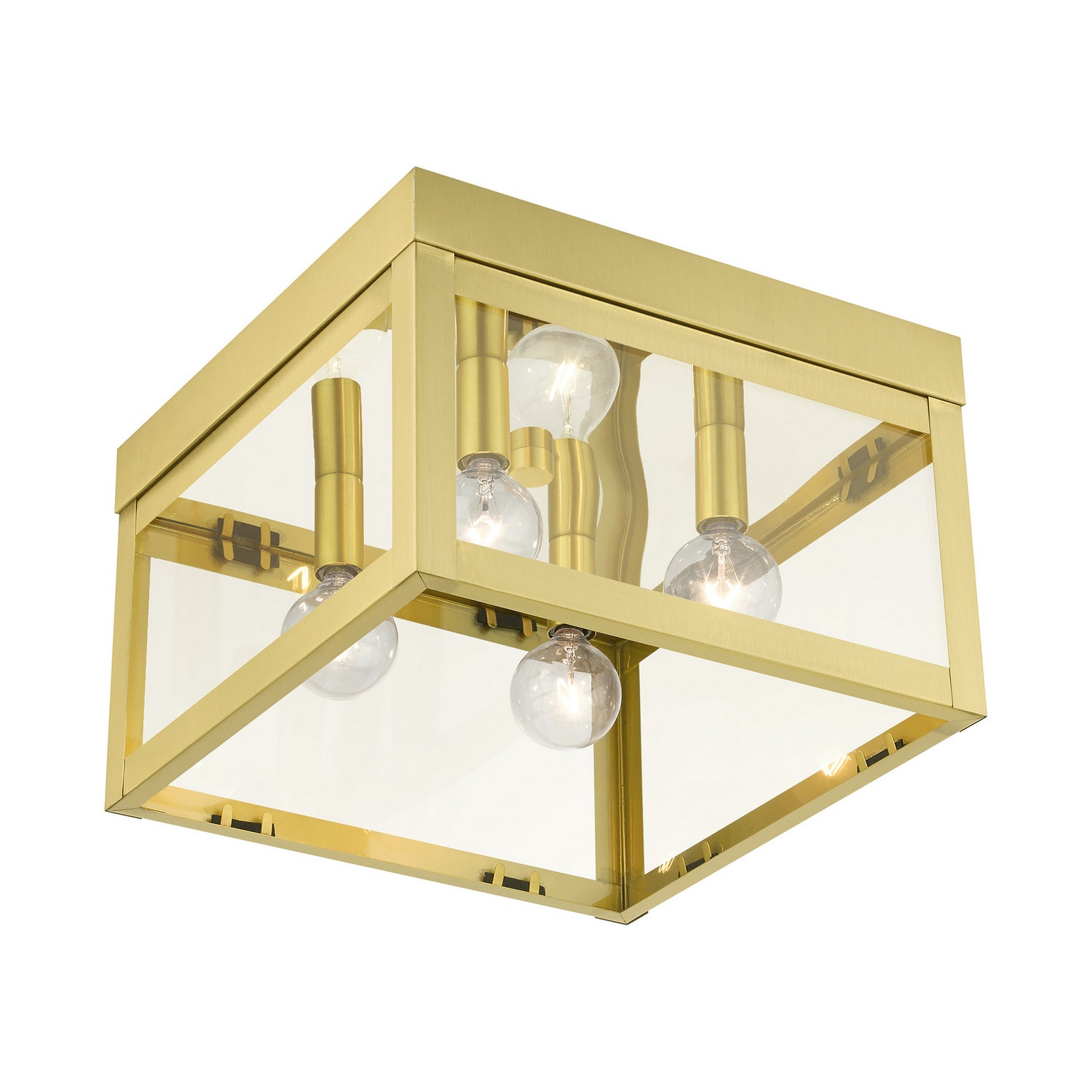 Livex Lighting - 20589-12 - Four Light Flush Mount - Nyack - Satin Brass