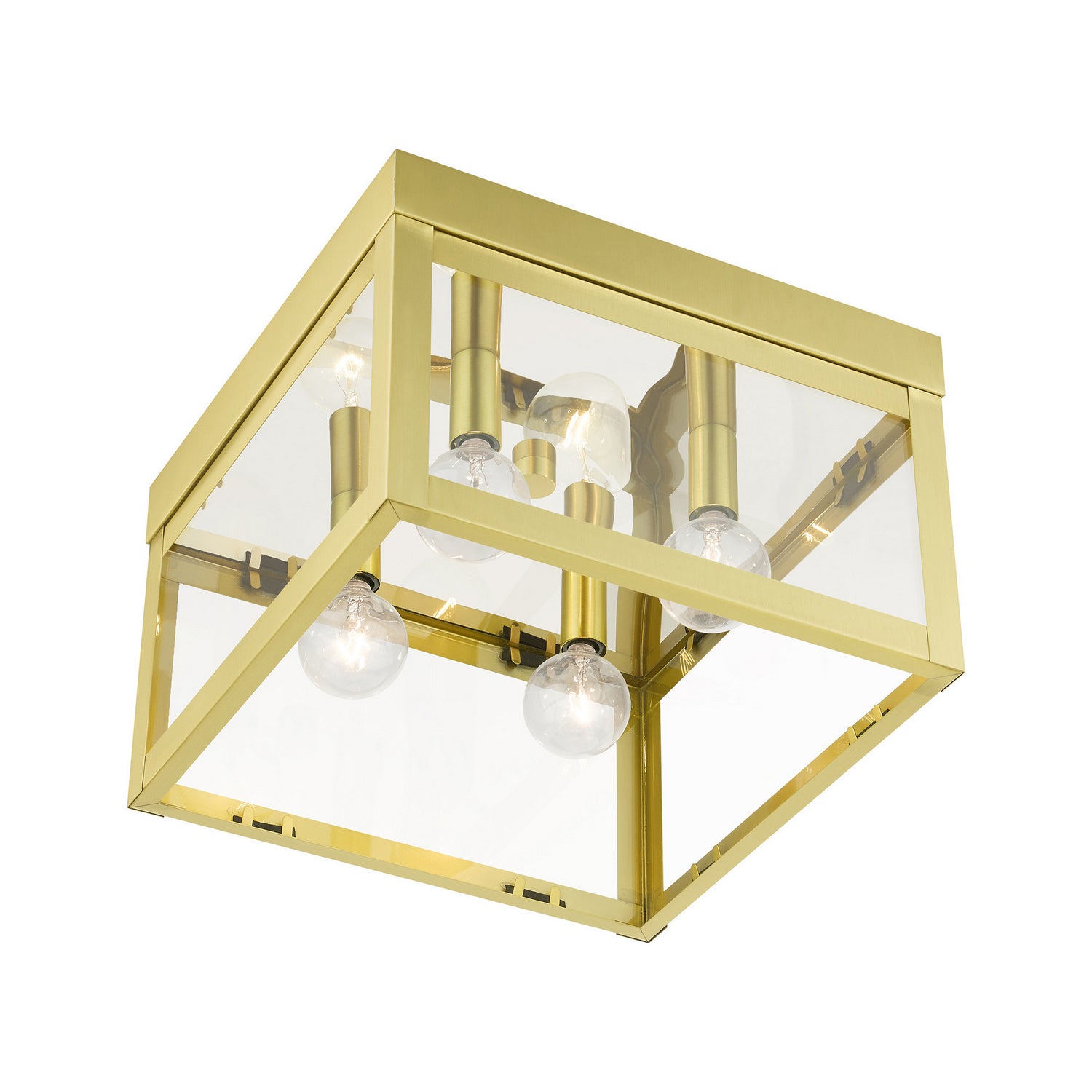 Livex Lighting - 20589-12 - Four Light Flush Mount - Nyack - Satin Brass