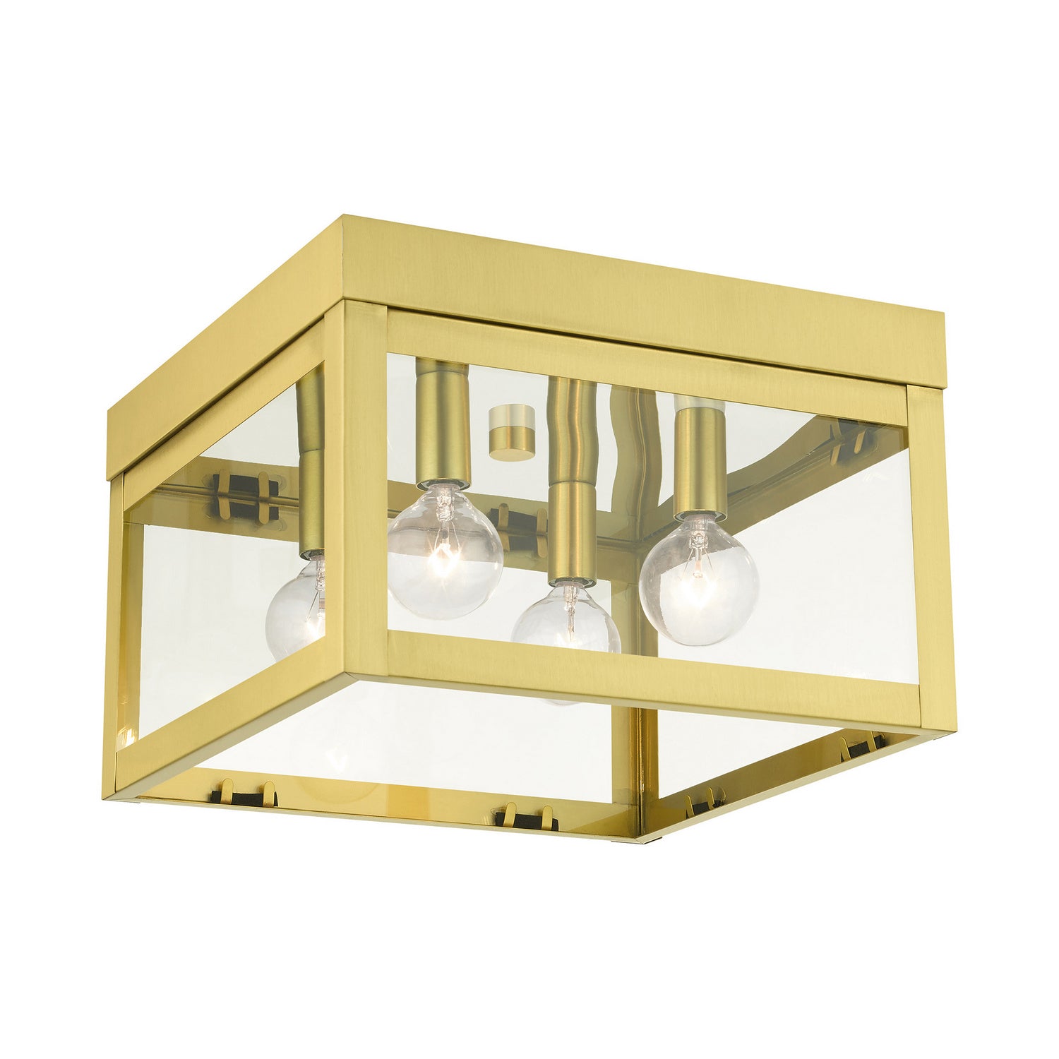 Livex Lighting - 20589-12 - Four Light Flush Mount - Nyack - Satin Brass