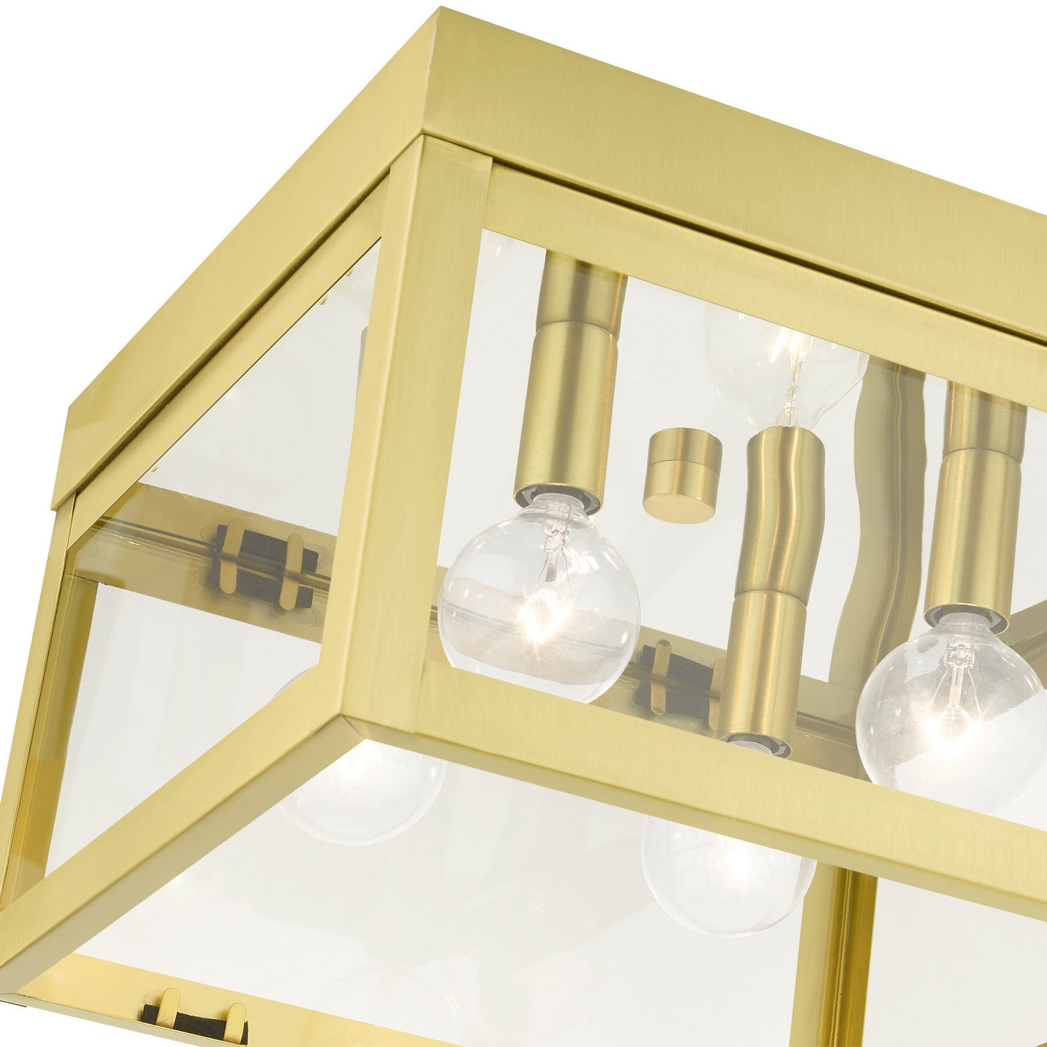 Livex Lighting - 20589-12 - Four Light Flush Mount - Nyack - Satin Brass