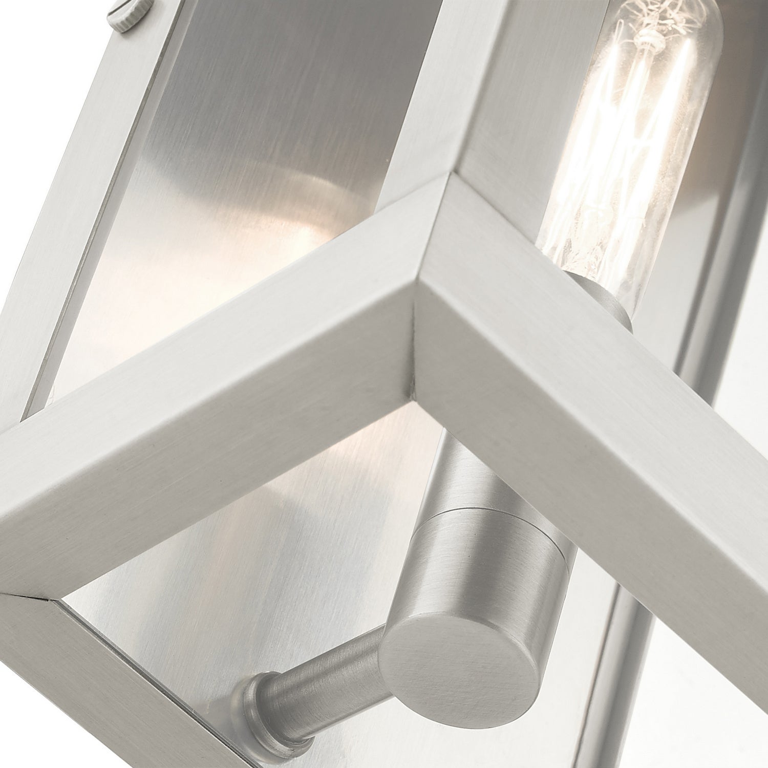 Livex Lighting - 21231-91 - One Light Outdoor Wall Lantern - York - Brushed Nickel w/ Brushed Nickel Stainless Steel