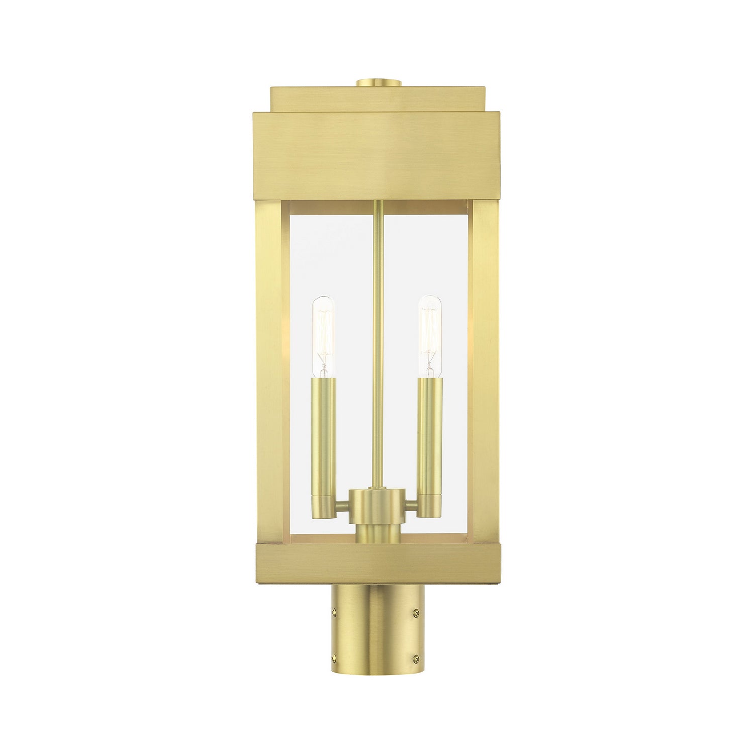 Livex Lighting - 21236-12 - Two Light Outdoor Post Top Lantern - York - Satin Brass