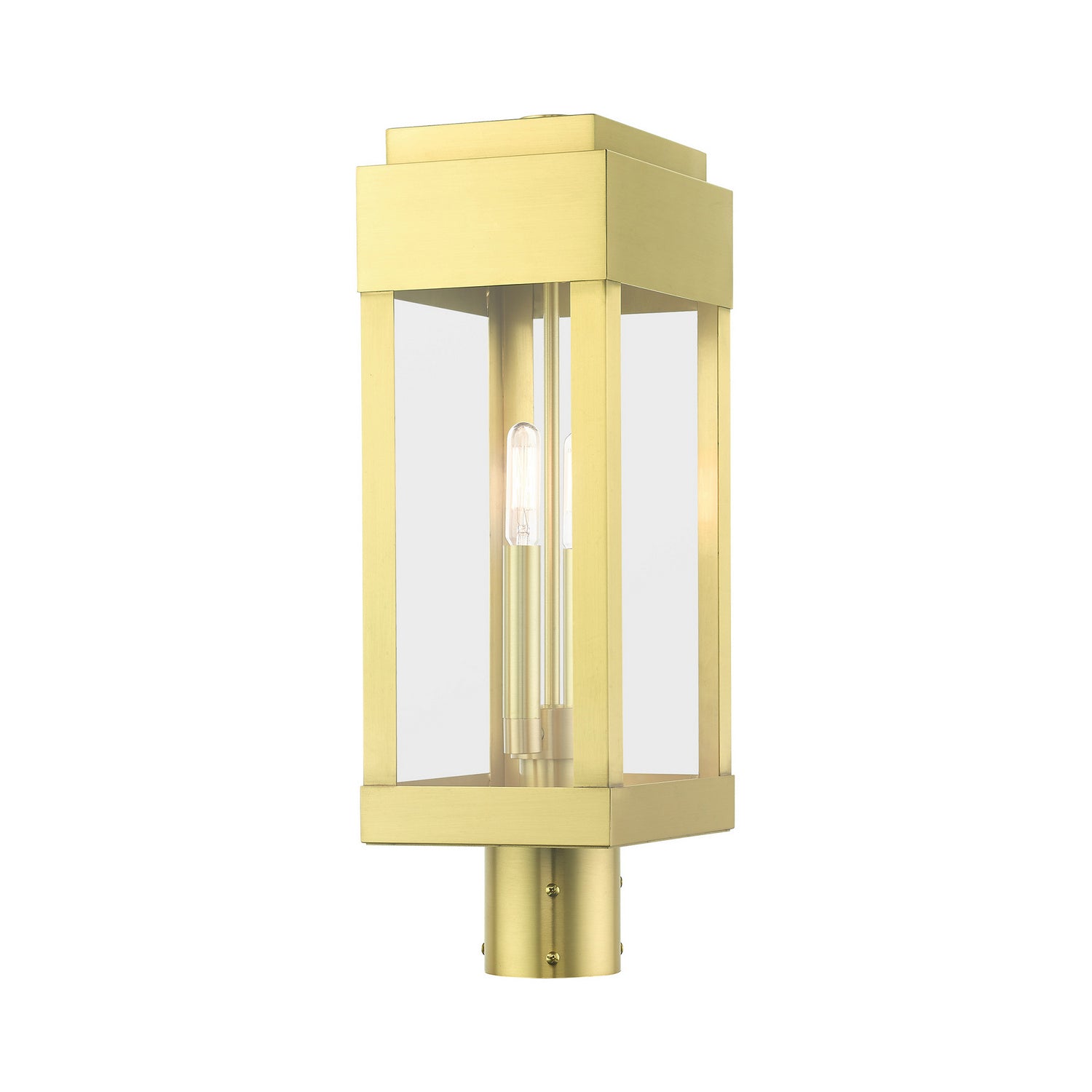 Livex Lighting - 21236-12 - Two Light Outdoor Post Top Lantern - York - Satin Brass