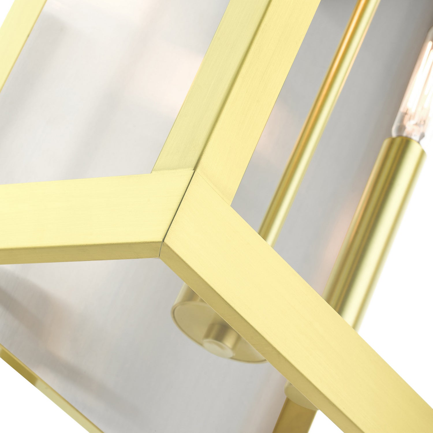 Livex Lighting - 21238-12 - Two Light Outdoor Wall Lantern - York - Satin Brass w/ Brushed Nickel Stainless Steel