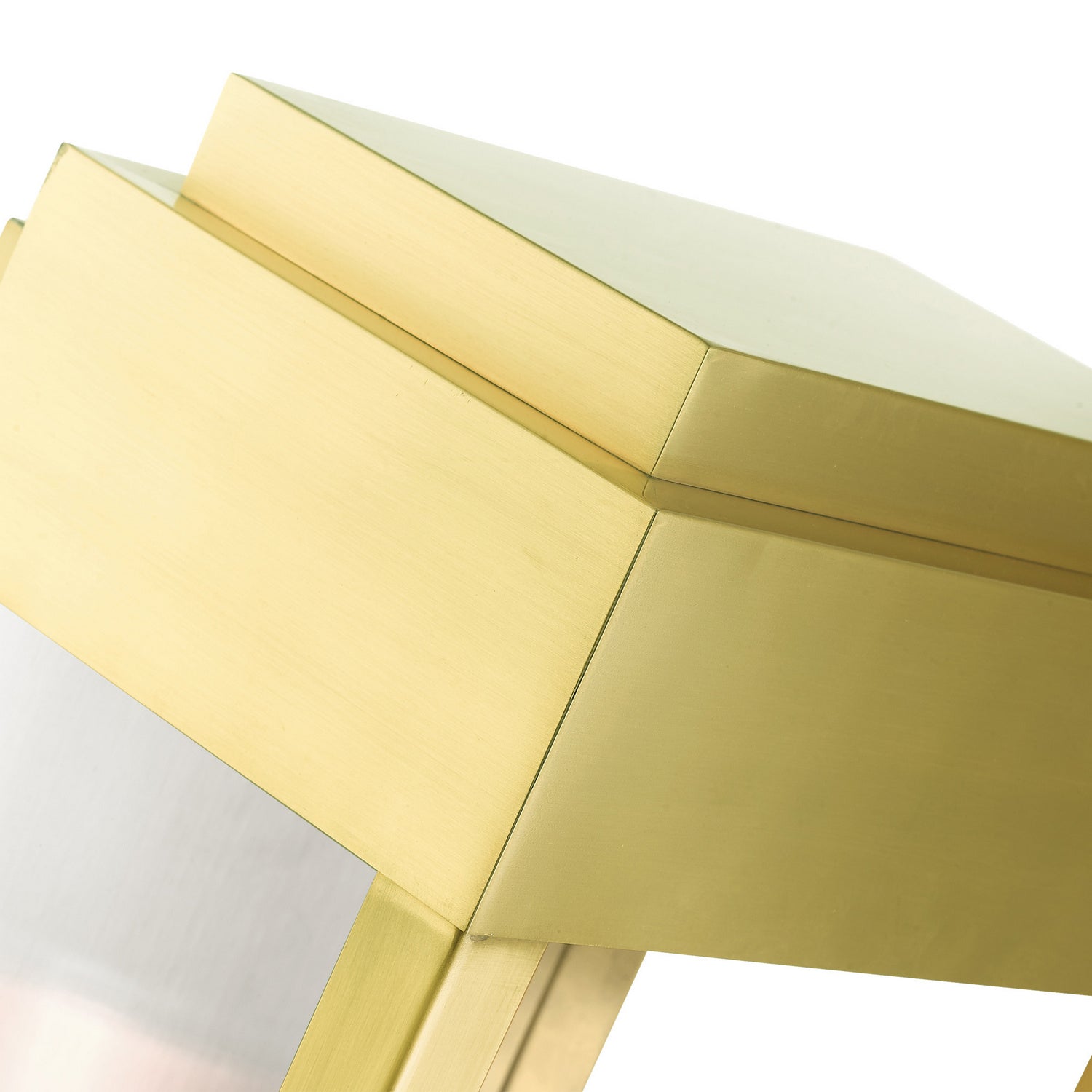 Livex Lighting - 21238-12 - Two Light Outdoor Wall Lantern - York - Satin Brass w/ Brushed Nickel Stainless Steel