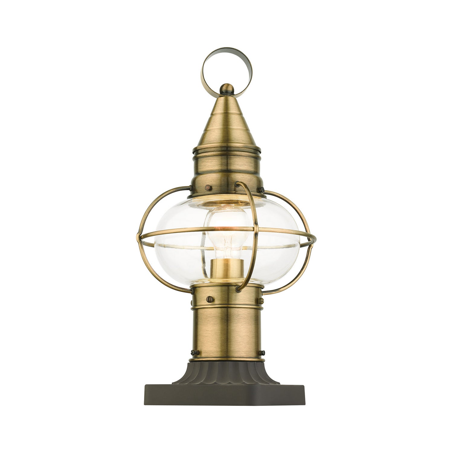Livex Lighting - 26902-01 - One Light Outdoor Post Top Lantern - Newburyport - Antique Brass