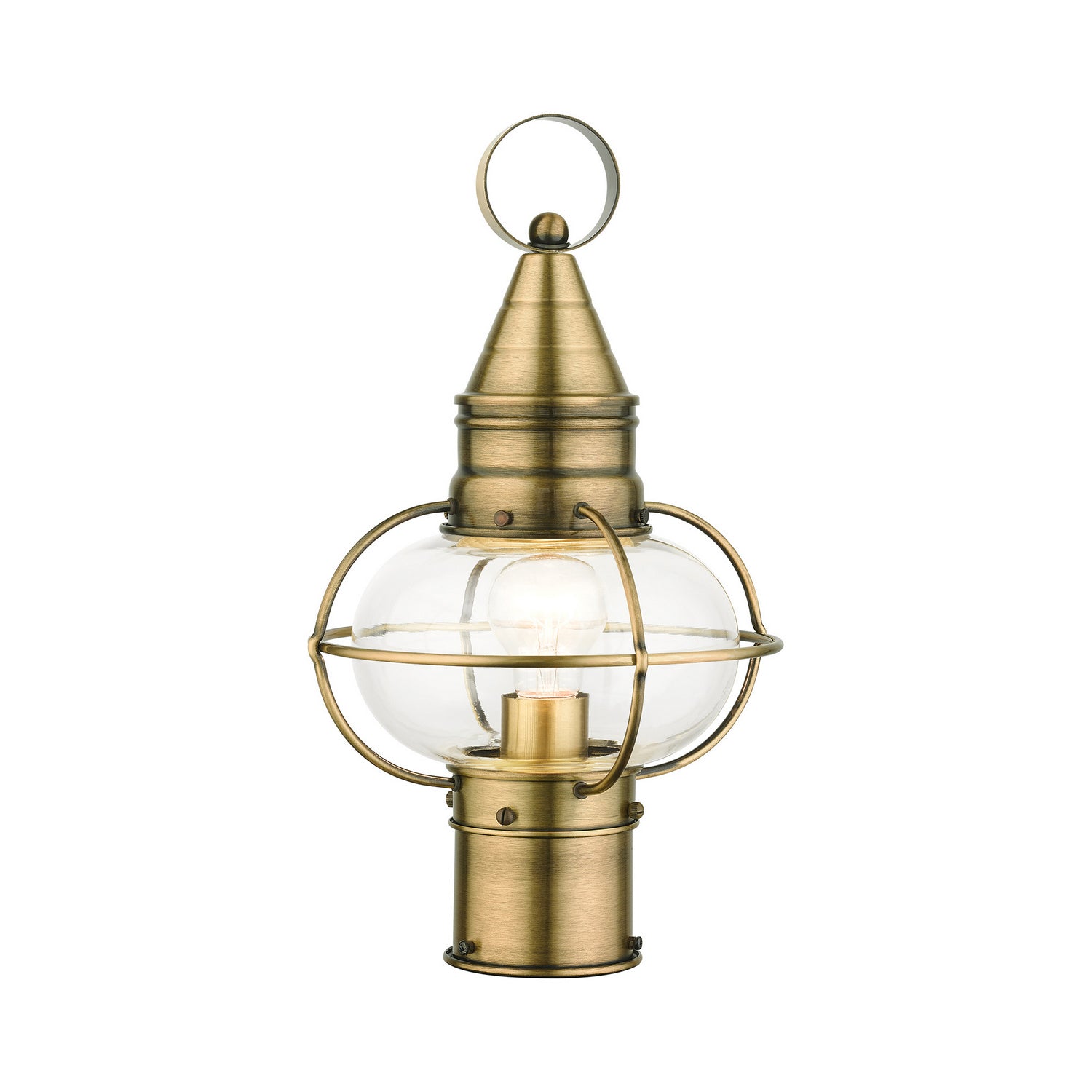 Livex Lighting - 26902-01 - One Light Outdoor Post Top Lantern - Newburyport - Antique Brass