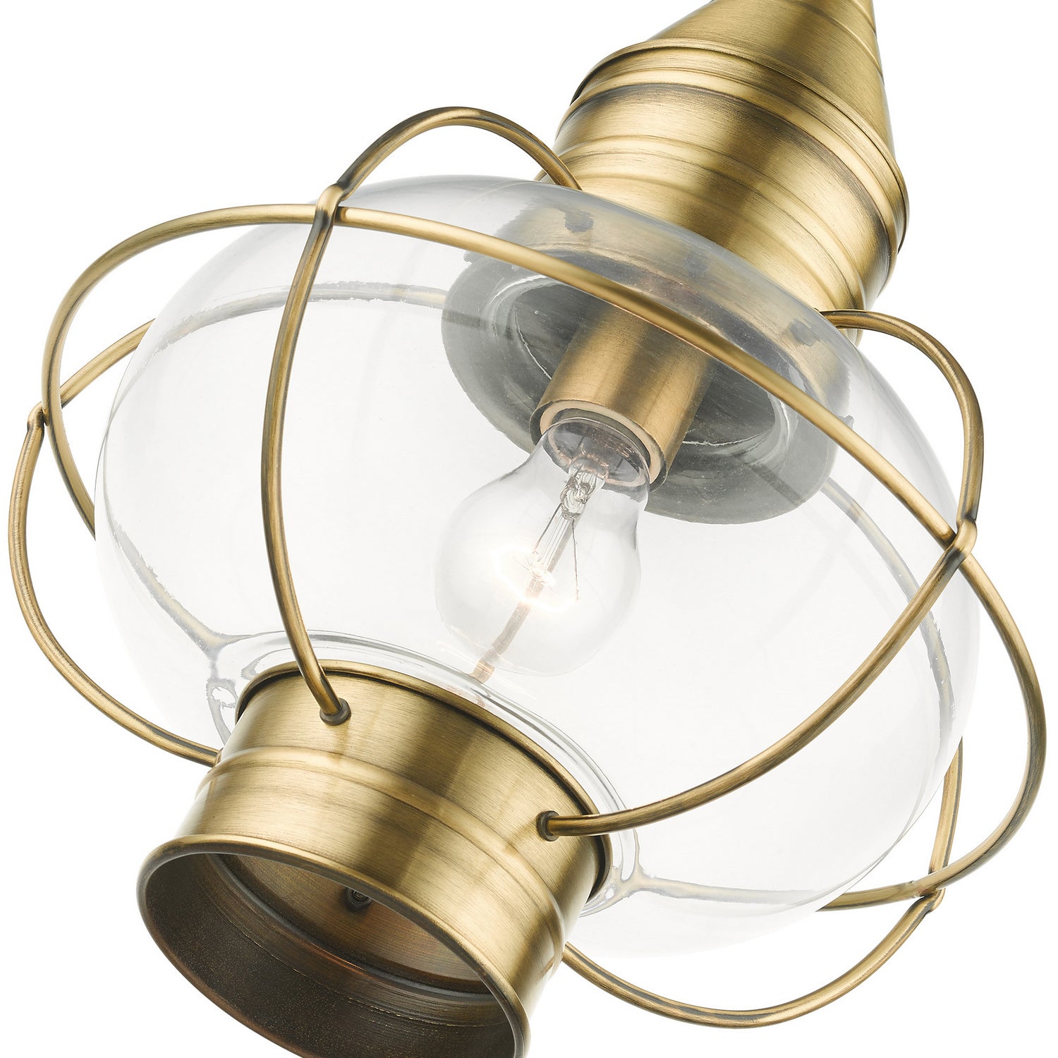 Livex Lighting - 26906-01 - One Light Outdoor Pendant - Newburyport - Antique Brass