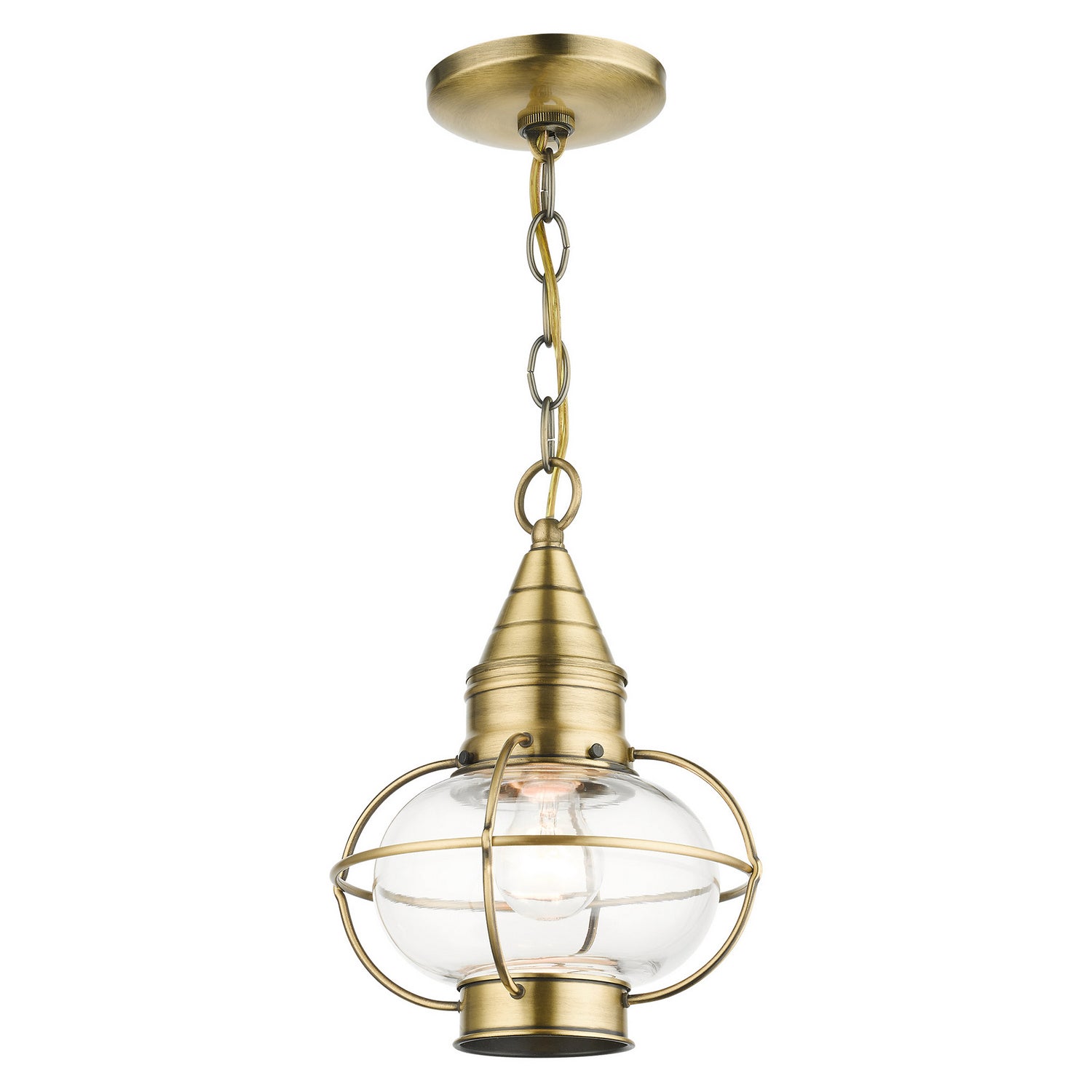 Livex Lighting - 26910-01 - One Light Outdoor Pendant - Newburyport - Antique Brass