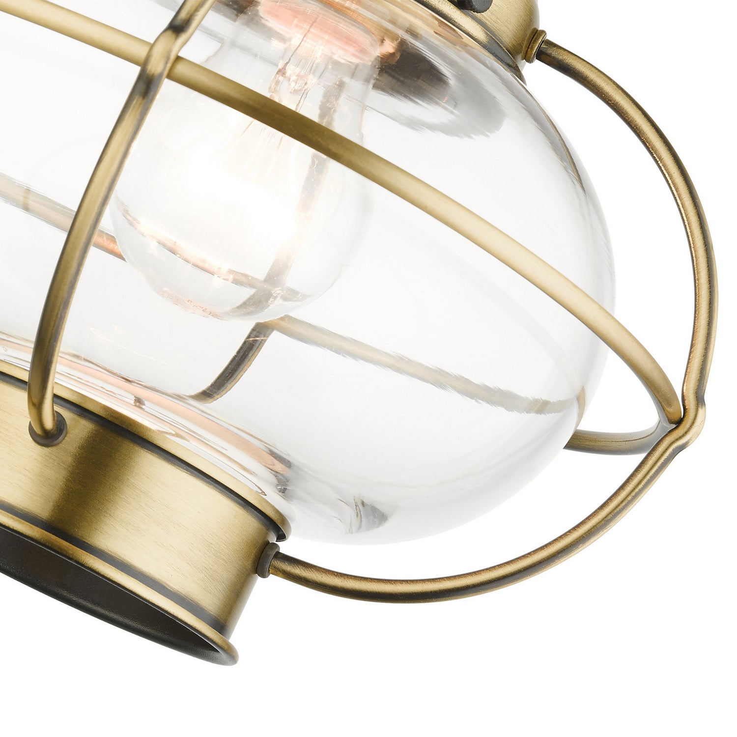 Livex Lighting - 26910-01 - One Light Outdoor Pendant - Newburyport - Antique Brass