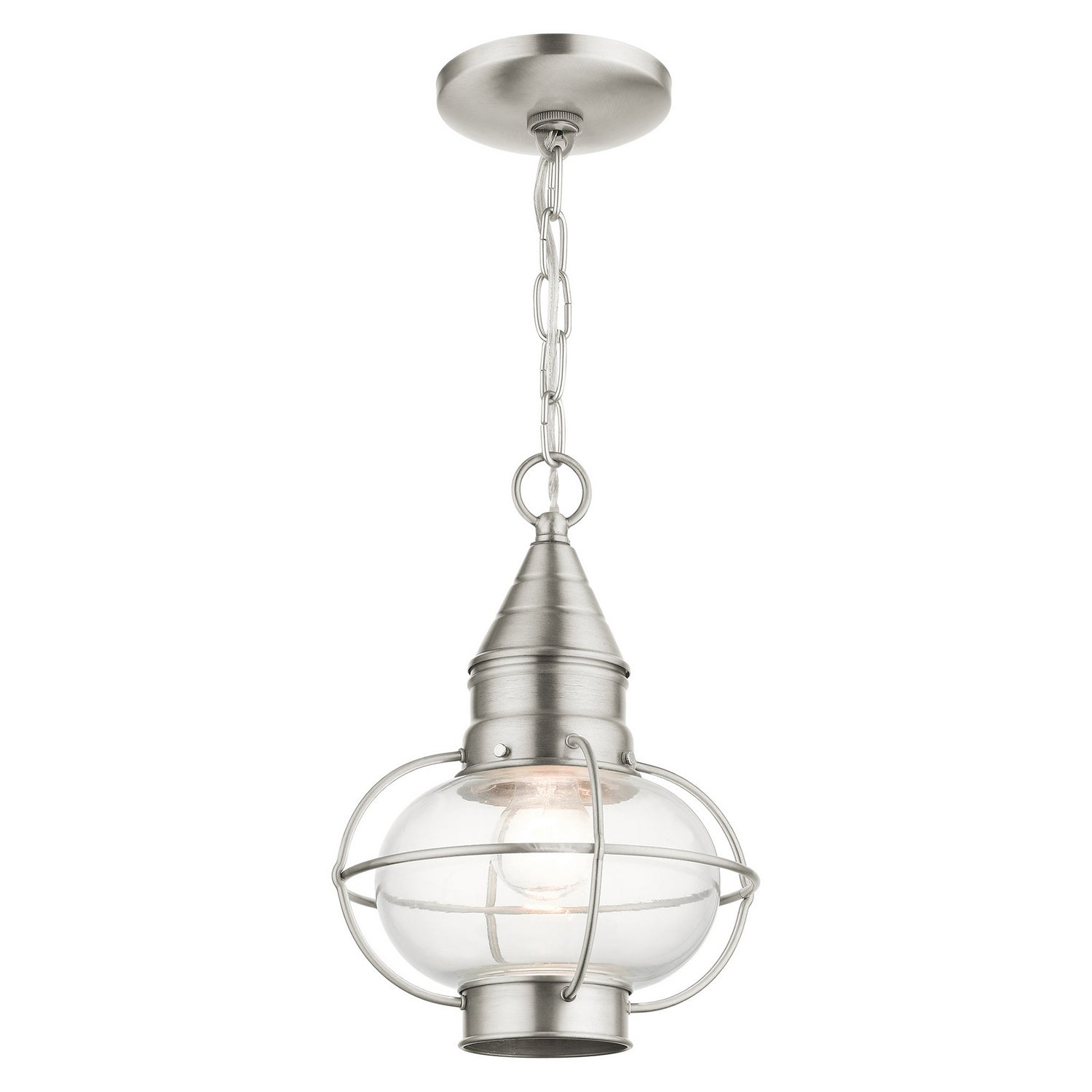 Livex Lighting - 26910-91 - One Light Outdoor Pendant - Newburyport - Brushed Nickel