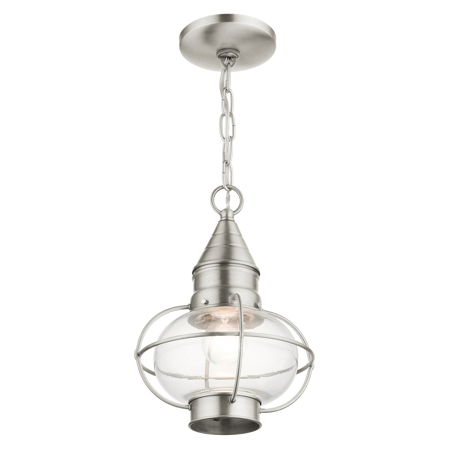 Livex Lighting - 26910-91 - One Light Outdoor Pendant - Newburyport - Brushed Nickel