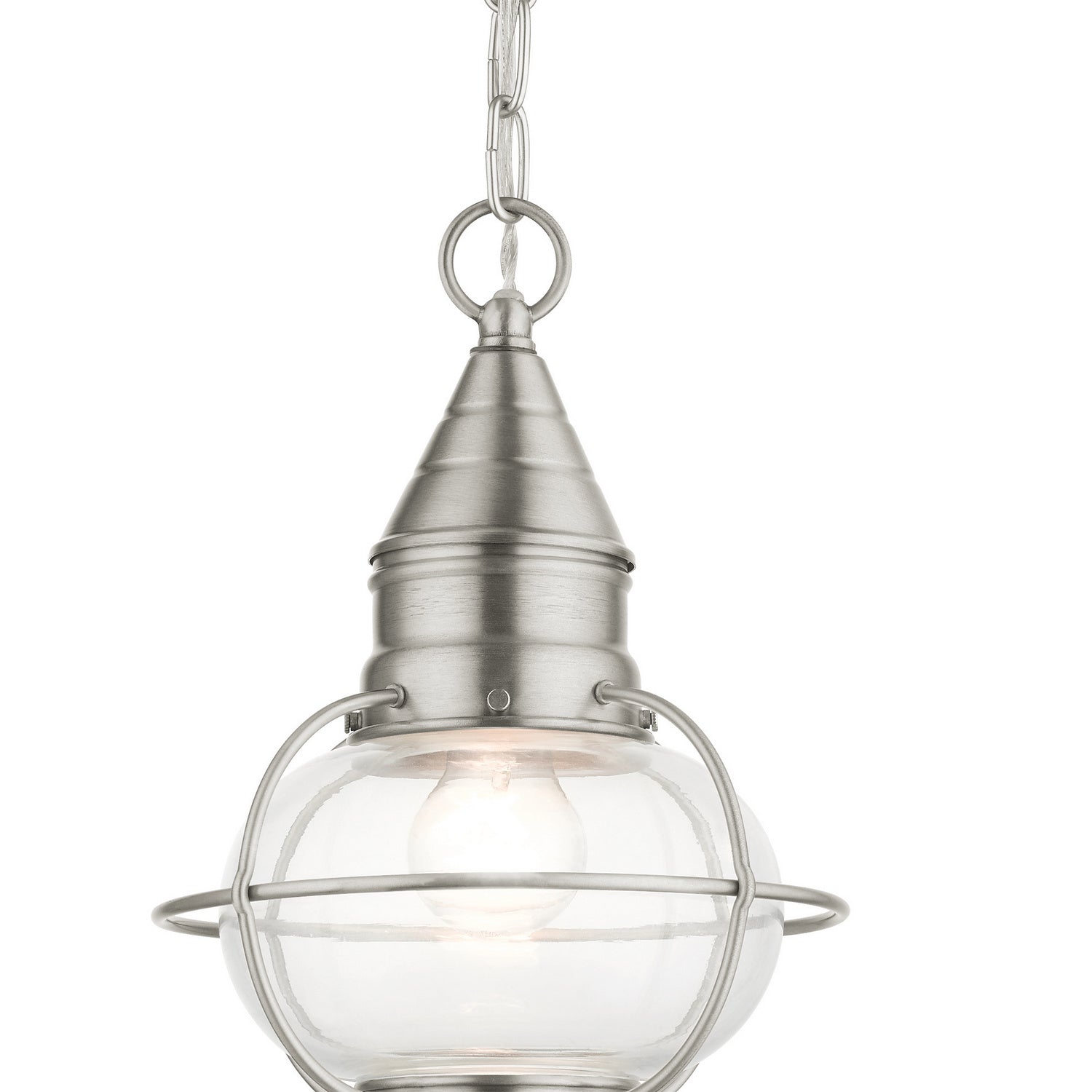 Livex Lighting - 26910-91 - One Light Outdoor Pendant - Newburyport - Brushed Nickel