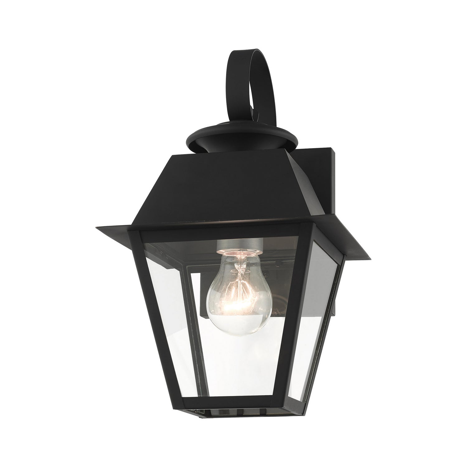 Livex Lighting - 27212-04 - One Light Outdoor Wall Lantern - Wentworth - Black w/ Brushed Nickel Cluster
