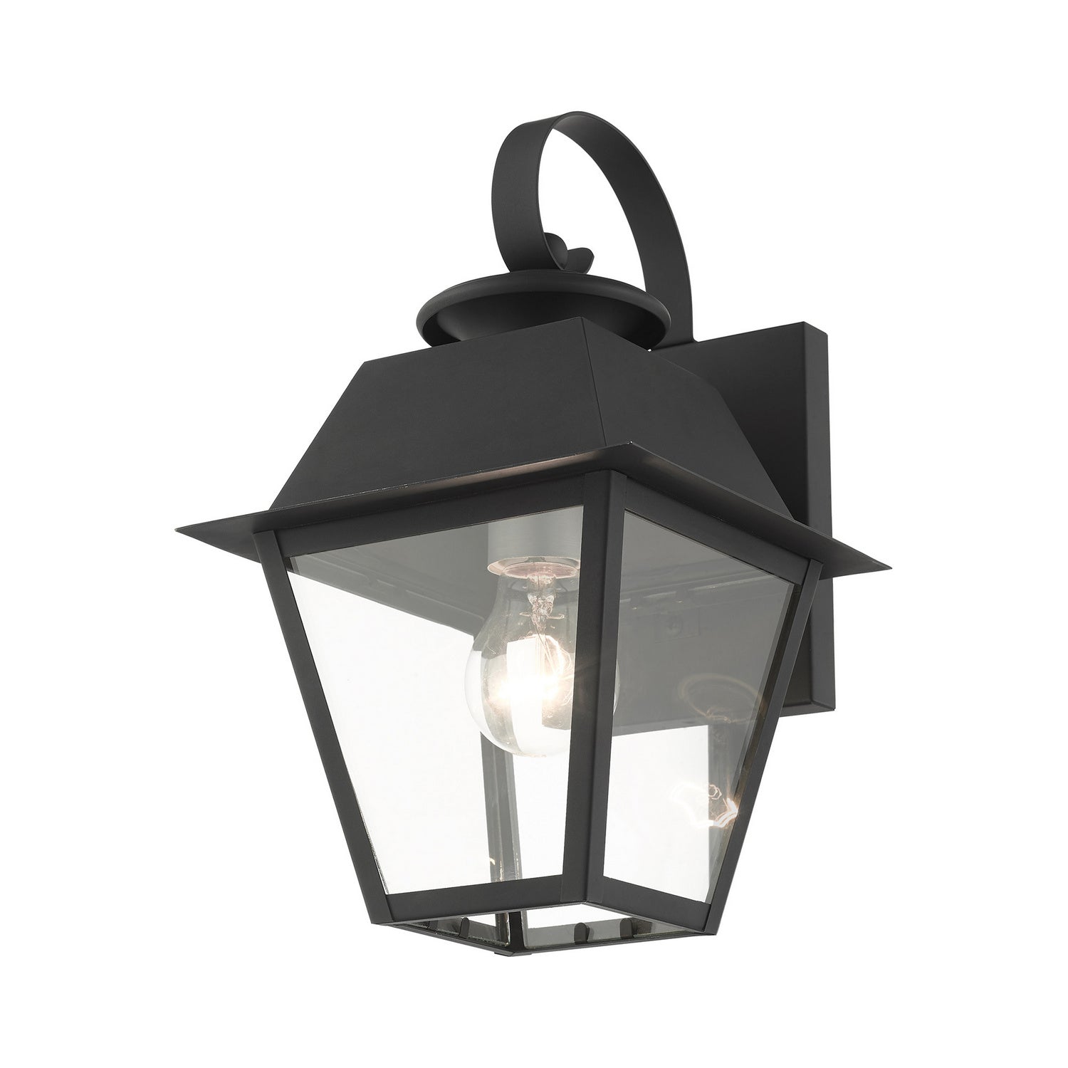 Livex Lighting - 27212-04 - One Light Outdoor Wall Lantern - Wentworth - Black w/ Brushed Nickel Cluster