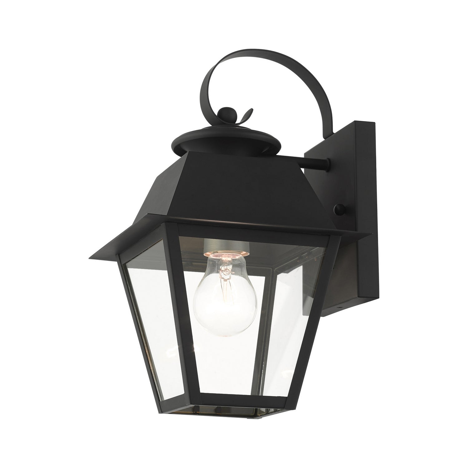 Livex Lighting - 27212-04 - One Light Outdoor Wall Lantern - Wentworth - Black w/ Brushed Nickel Cluster