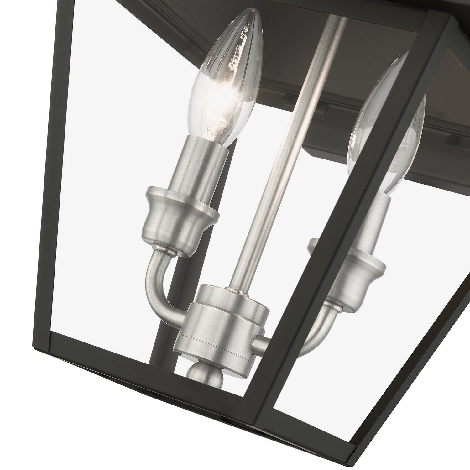 Livex Lighting - 27215-04 - Two Light Outdoor Wall Lantern - Wentworth - Black w/ Brushed Nickel Cluster