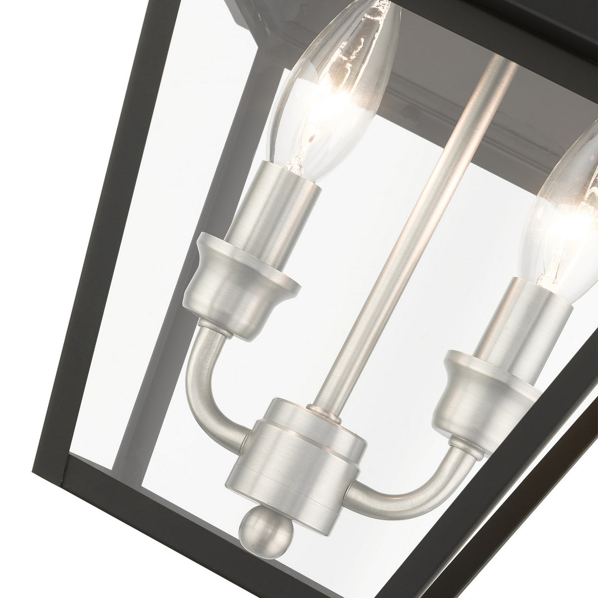 Livex Lighting - 27217-04 - Two Light Outdoor Pendant - Wentworth - Black w/ Brushed Nickel Cluster