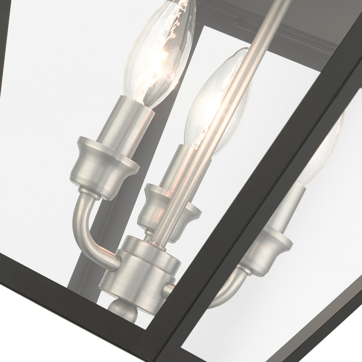 Livex Lighting - 27220-04 - Three Light Outdoor Pendant - Wentworth - Black w/ Brushed Nickel Cluster