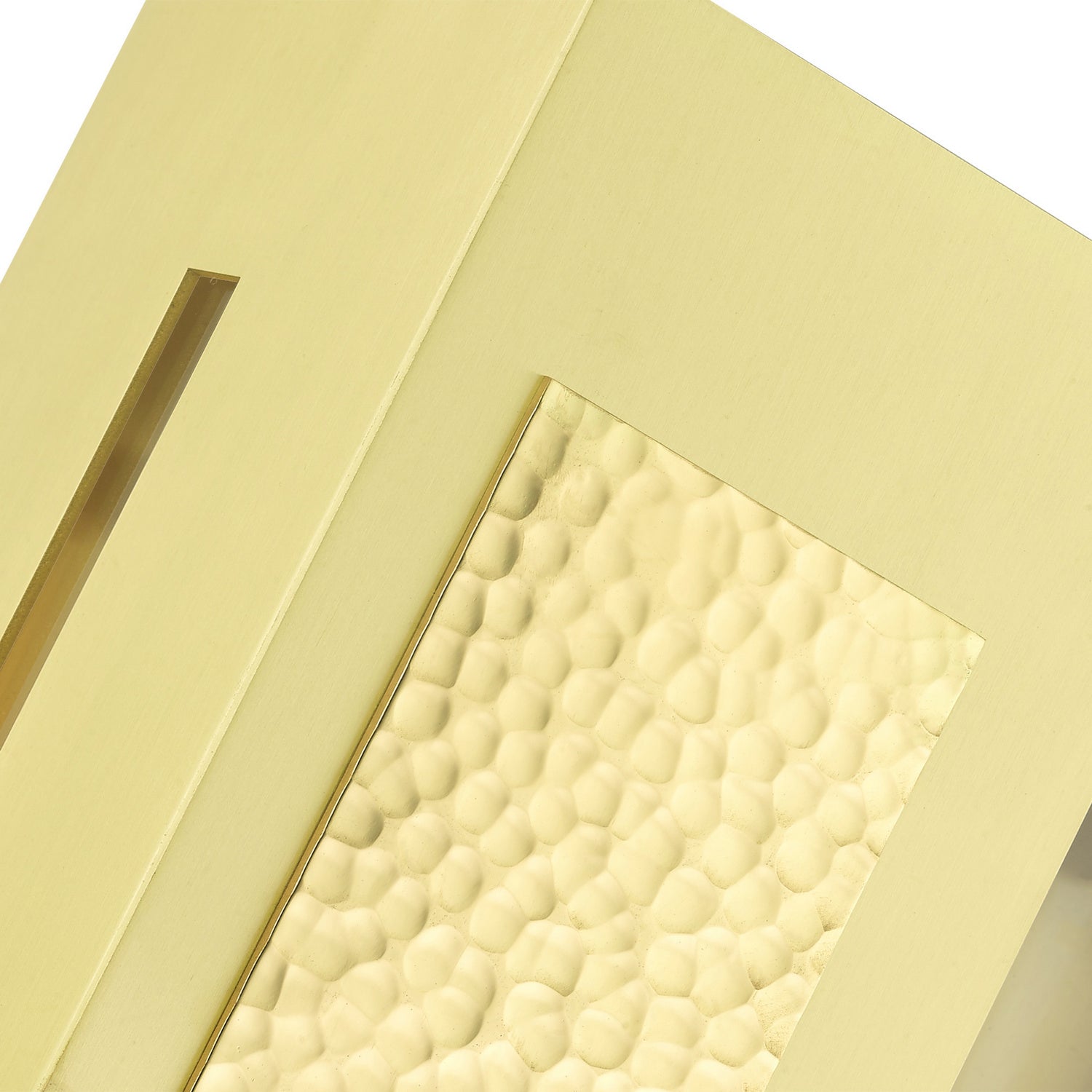 Livex Lighting - 27413-12 - One Light Outdoor Wall Lantern - Lafayette - Satin Brass w/ Hammered Polished Brass Panels
