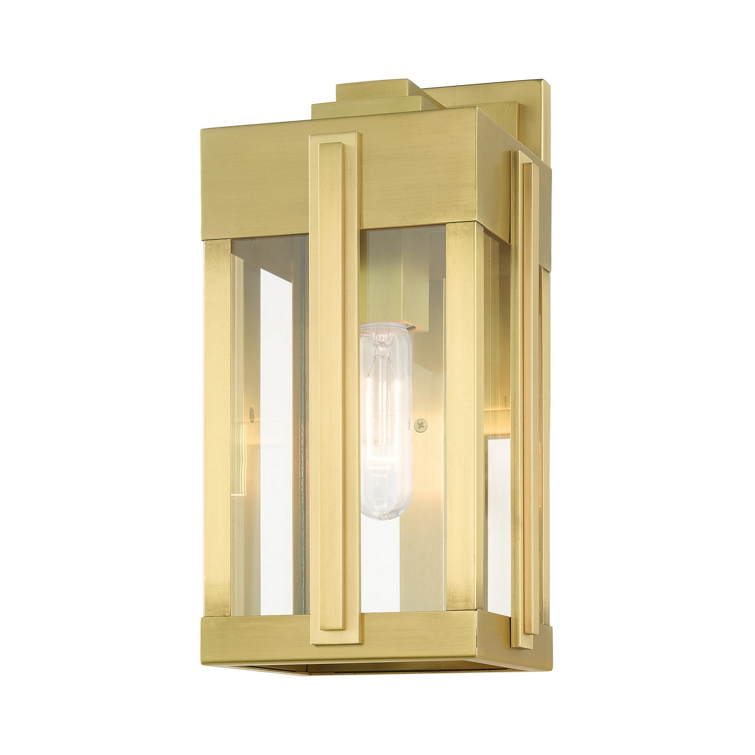 Livex Lighting - 27712-08 - One Light Outdoor Wall Lantern - Lexington - Natural Brass