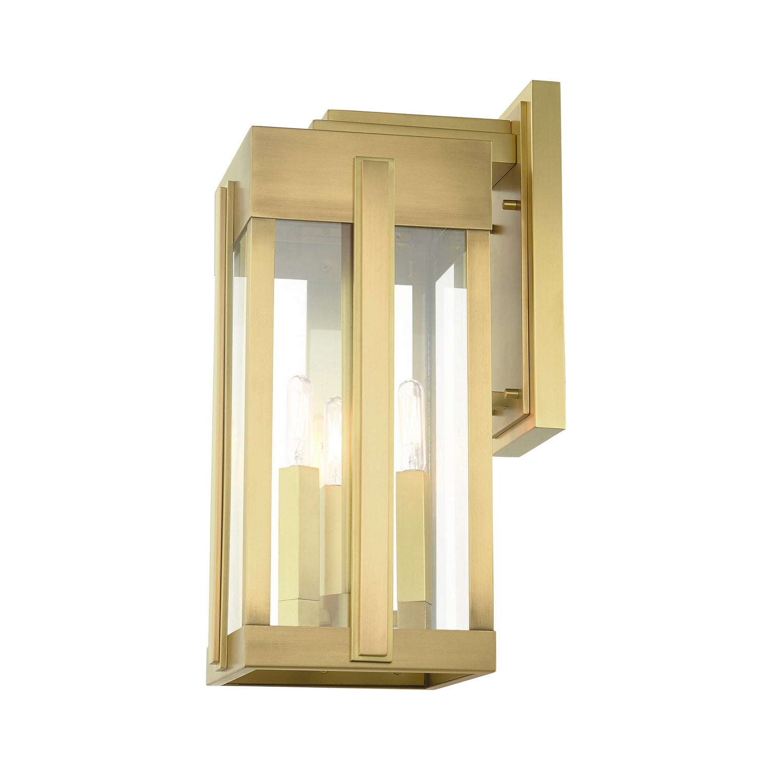Livex Lighting - 27714-08 - Three Light Outdoor Wall Lantern - Lexington - Natural Brass