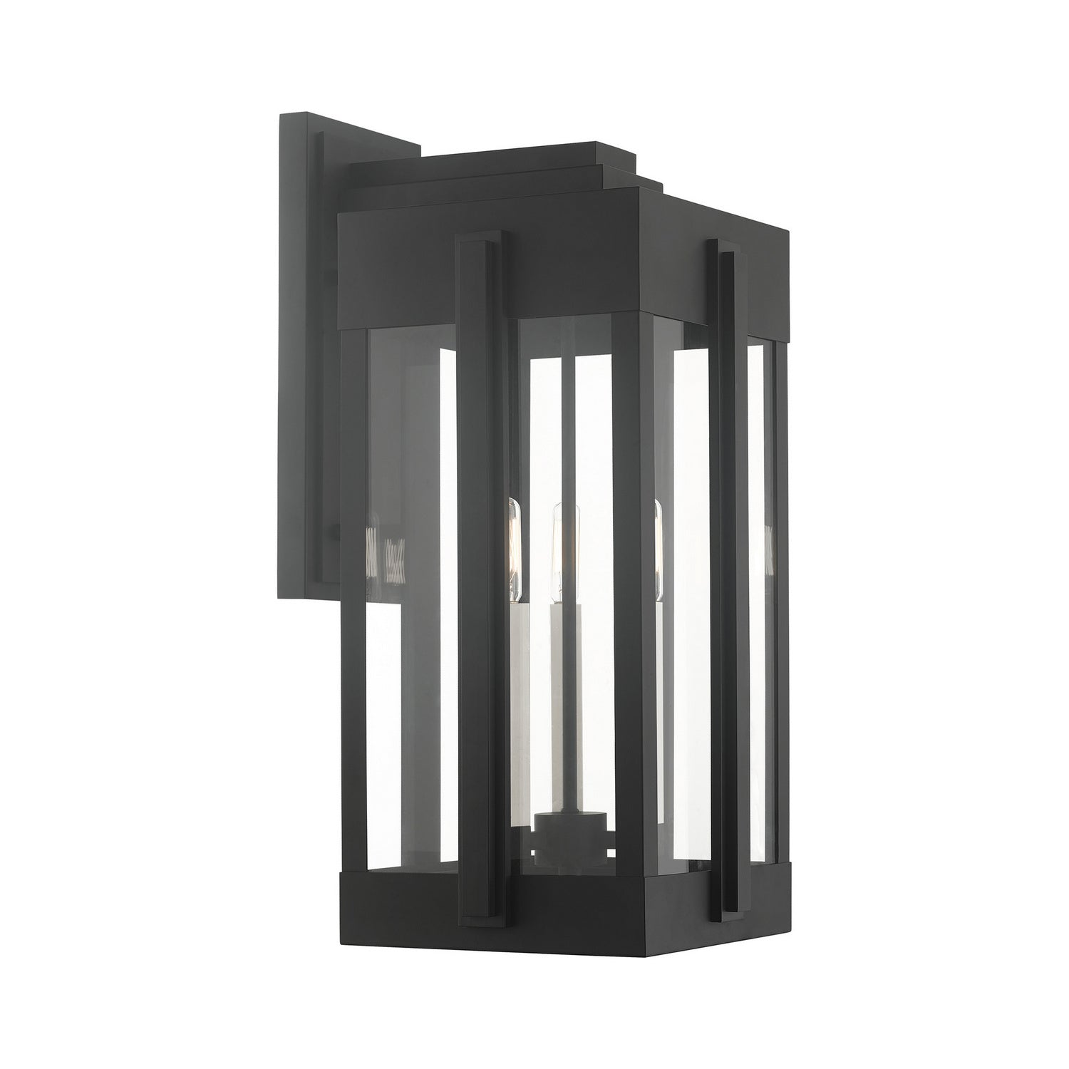 Livex Lighting - 27715-04 - Three Light Outdoor Wall Lantern - Lexington - Black