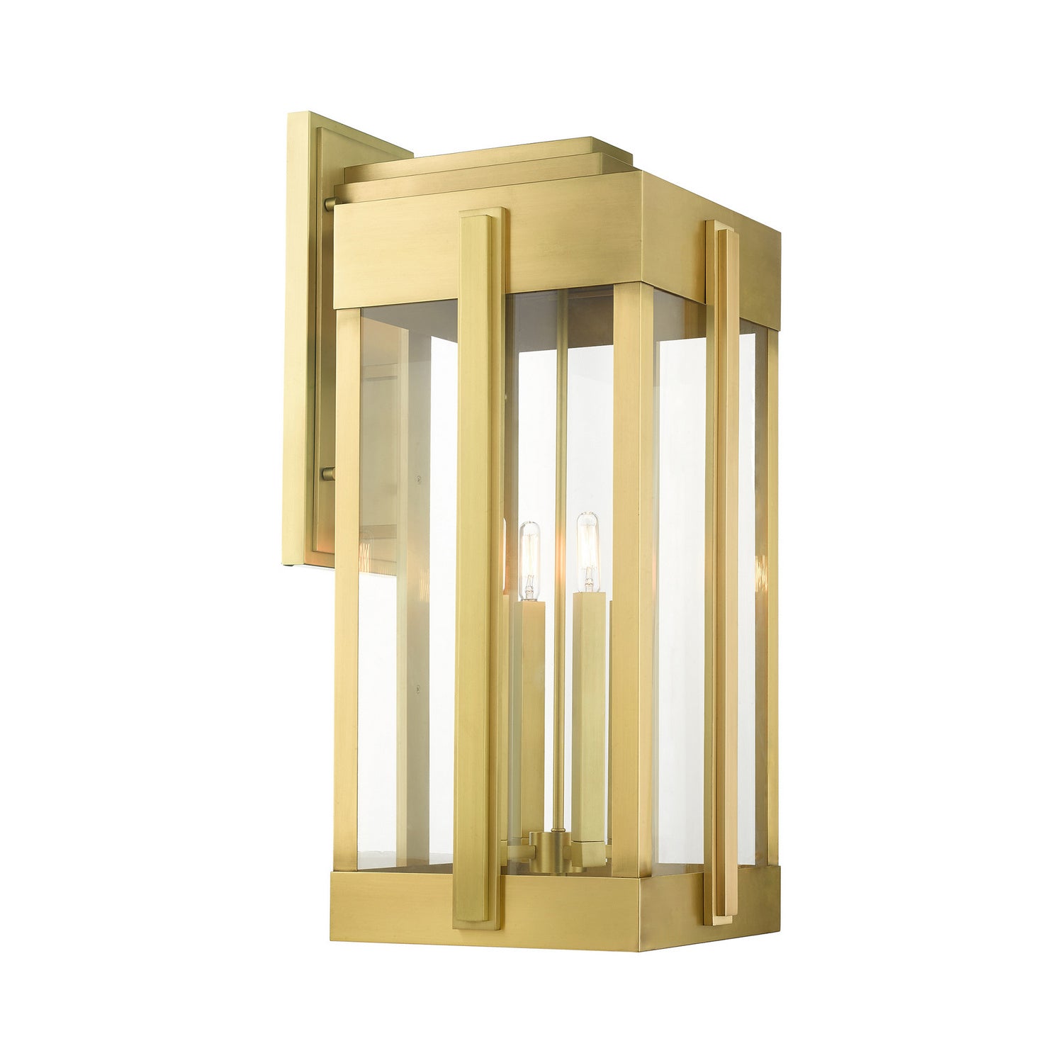 Livex Lighting - 27716-08 - Four Light Outdoor Wall Lantern - Lexington - Natural Brass